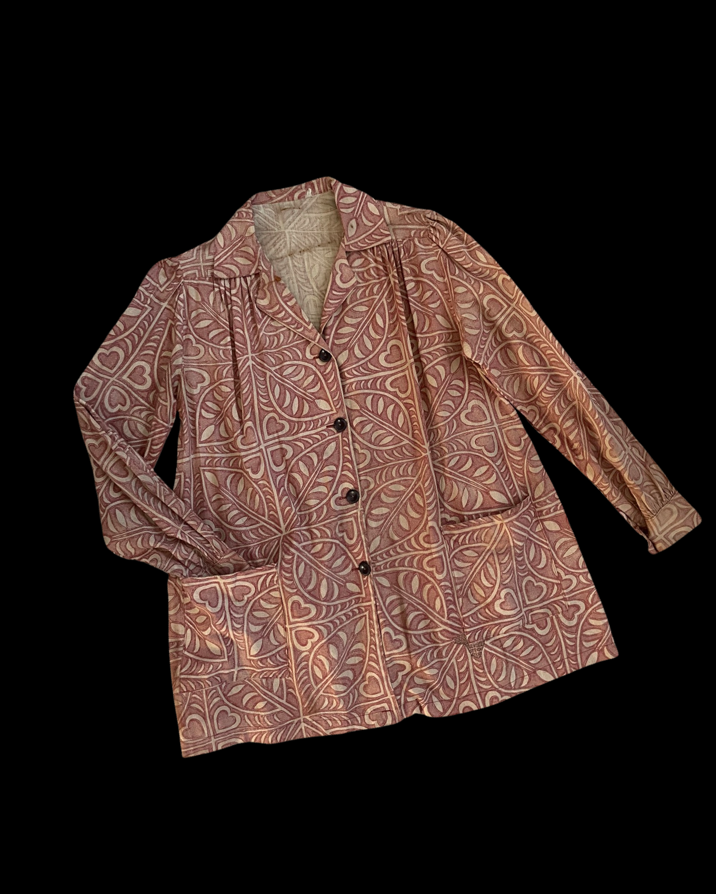 1930s Heart Tile Smock