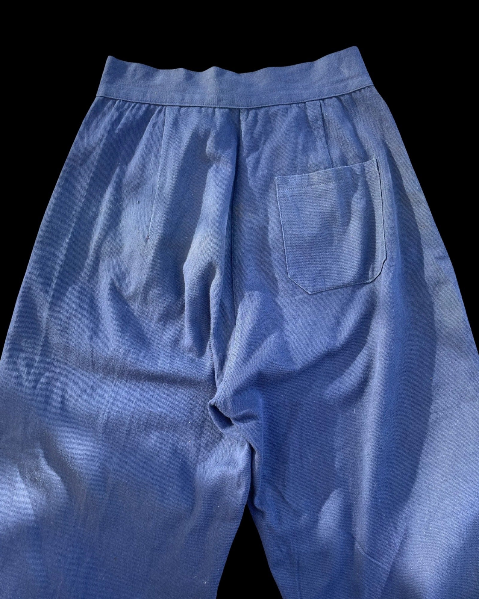Rare 1930s Sportswear Fall Front Navy Cotton Twill Pants