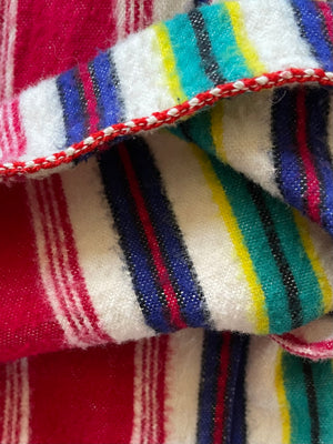 Antique Colorful Striped Wool Flannel Skirt