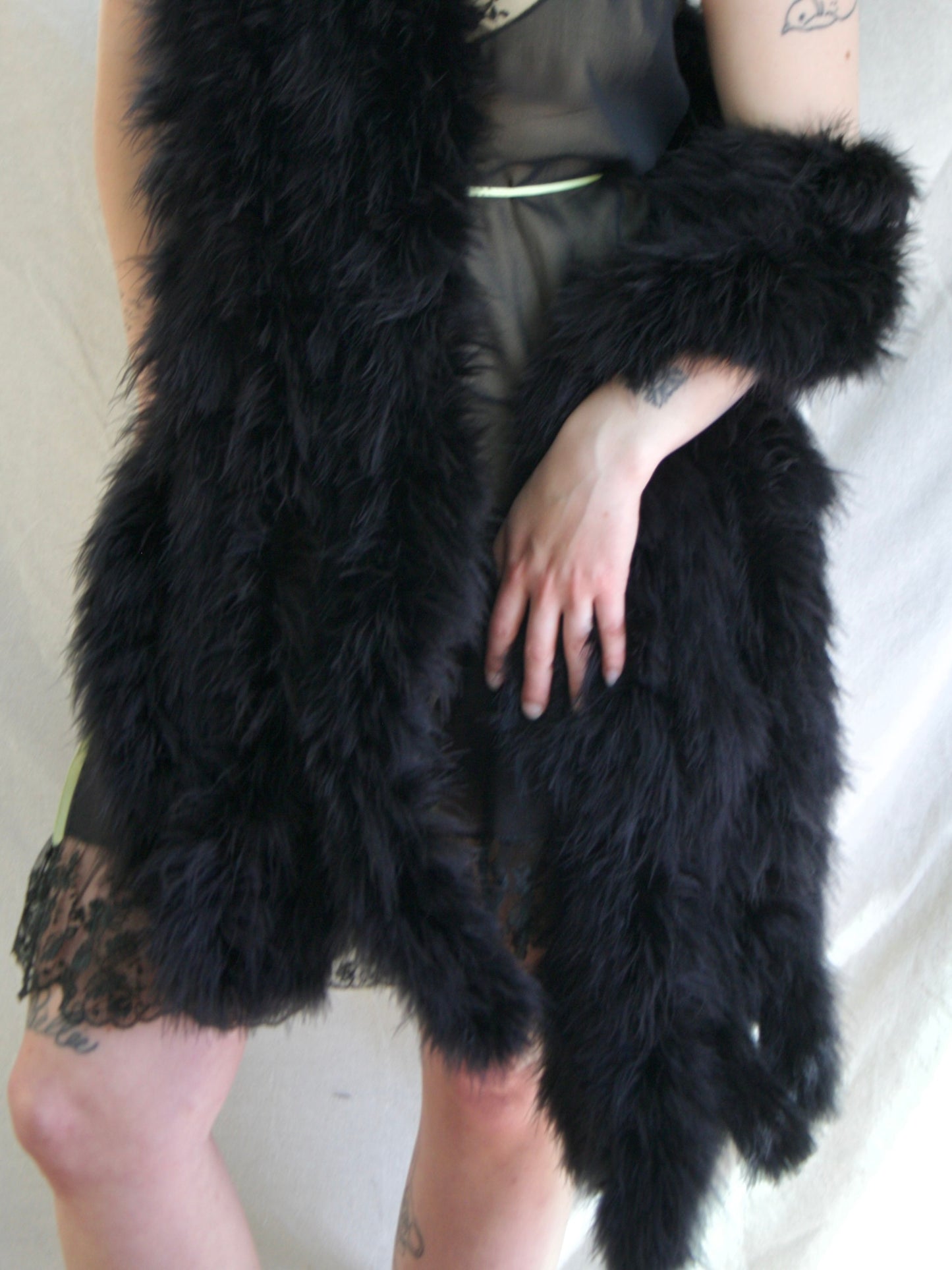 1930s Hollywood Marabou Feather 5-Strand Boa Wrap