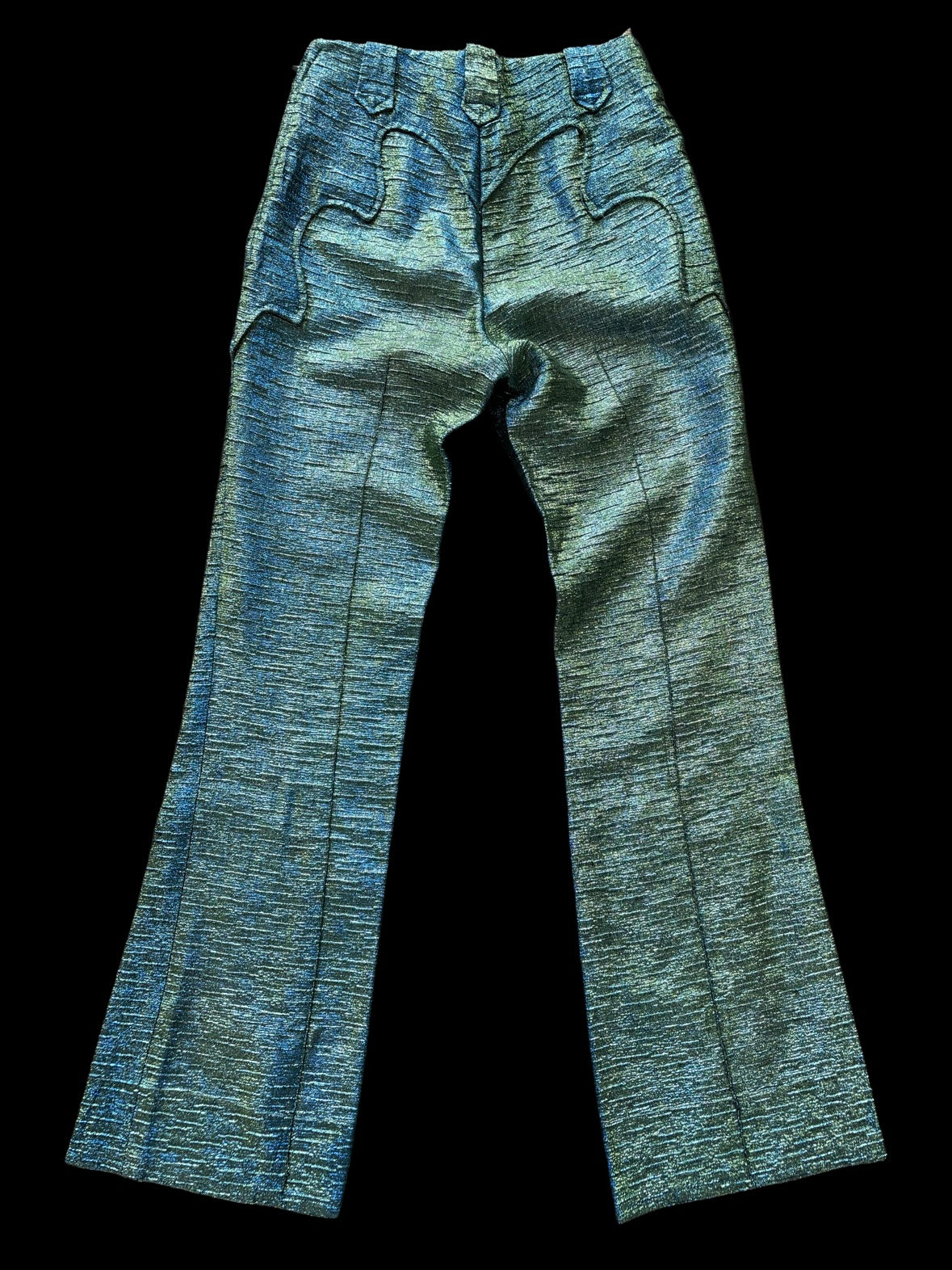 Rare 1960s Ombrè Blue/Green Metallic Lurex Western Pants
