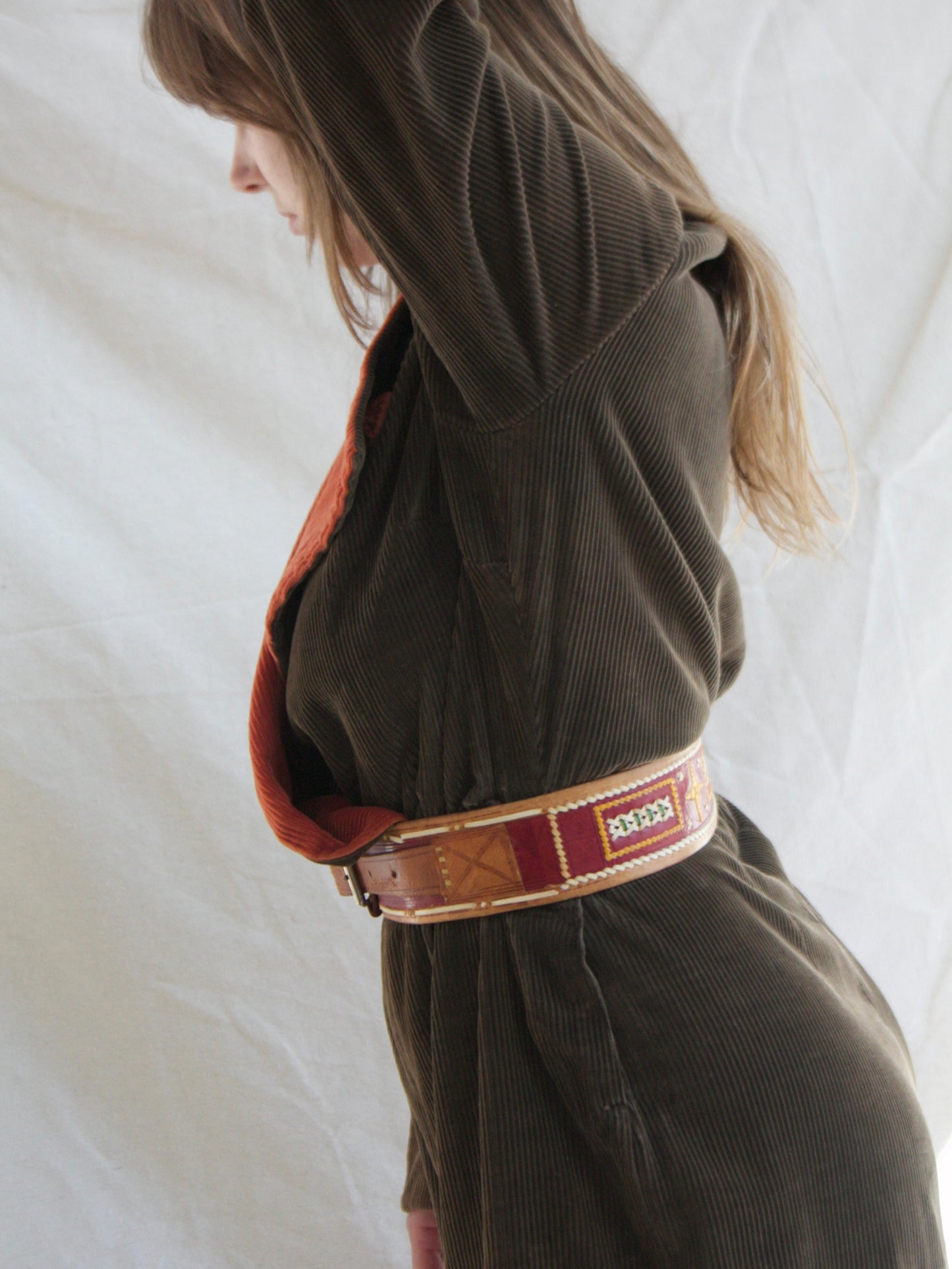 Rare 1930s Wide Wale Corduroy Convertible Bodice Palazzo Jumpsuit