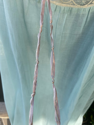 Edwardian Minty Fine Cotton Ecru Lace Yoke With Silk Ribbons