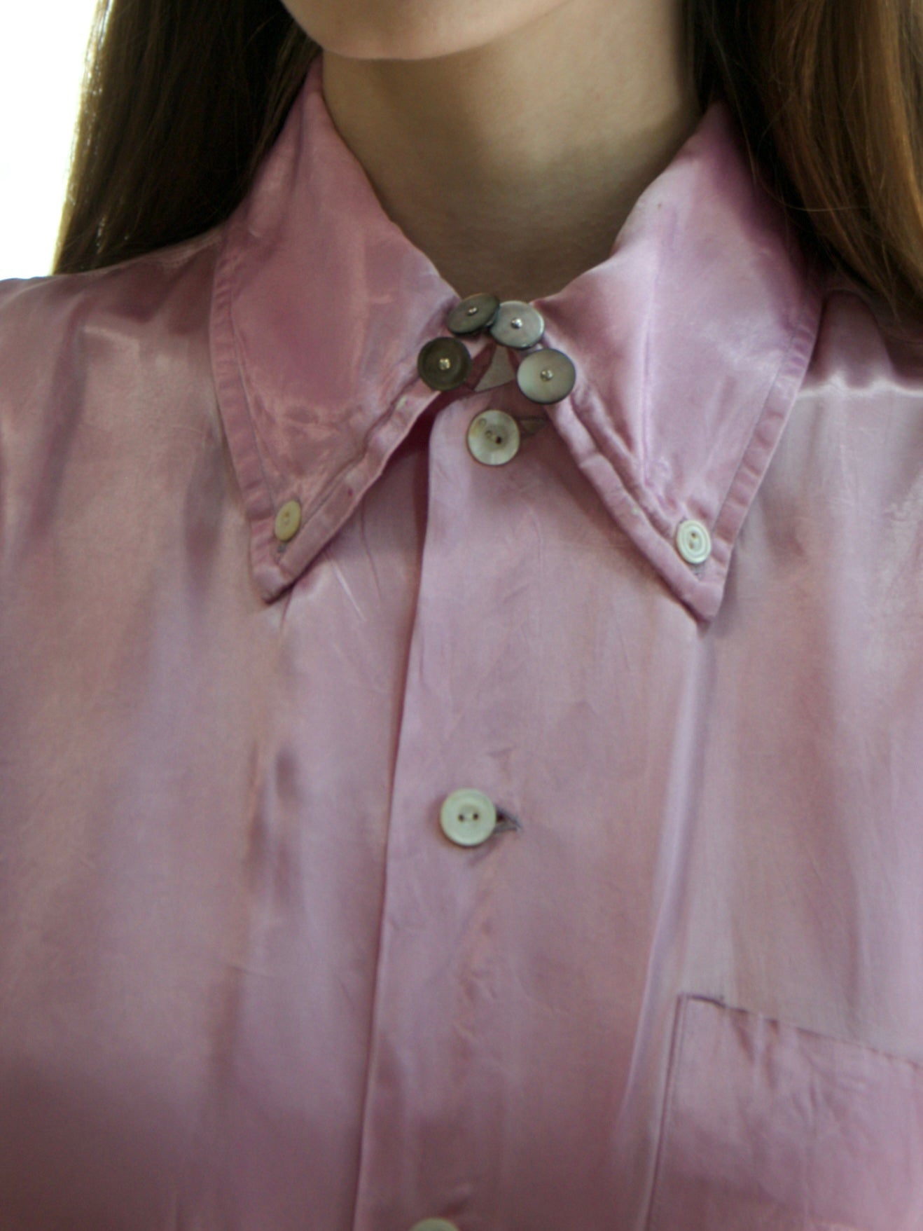 Rare 1950s 'Day-Glo' Neon Lilac Rayon Satin Shirt