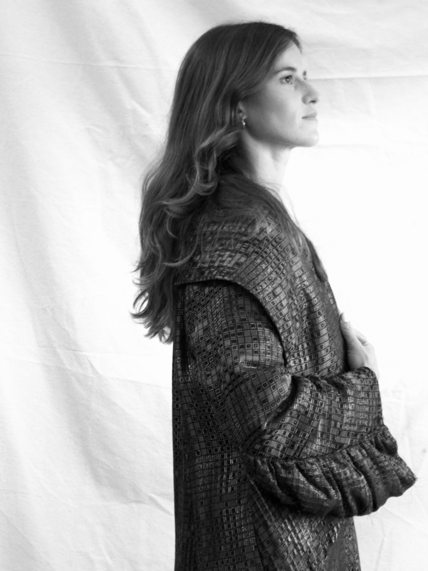 Antique 1920s Geometric Lamé Cocoon Evening Coat