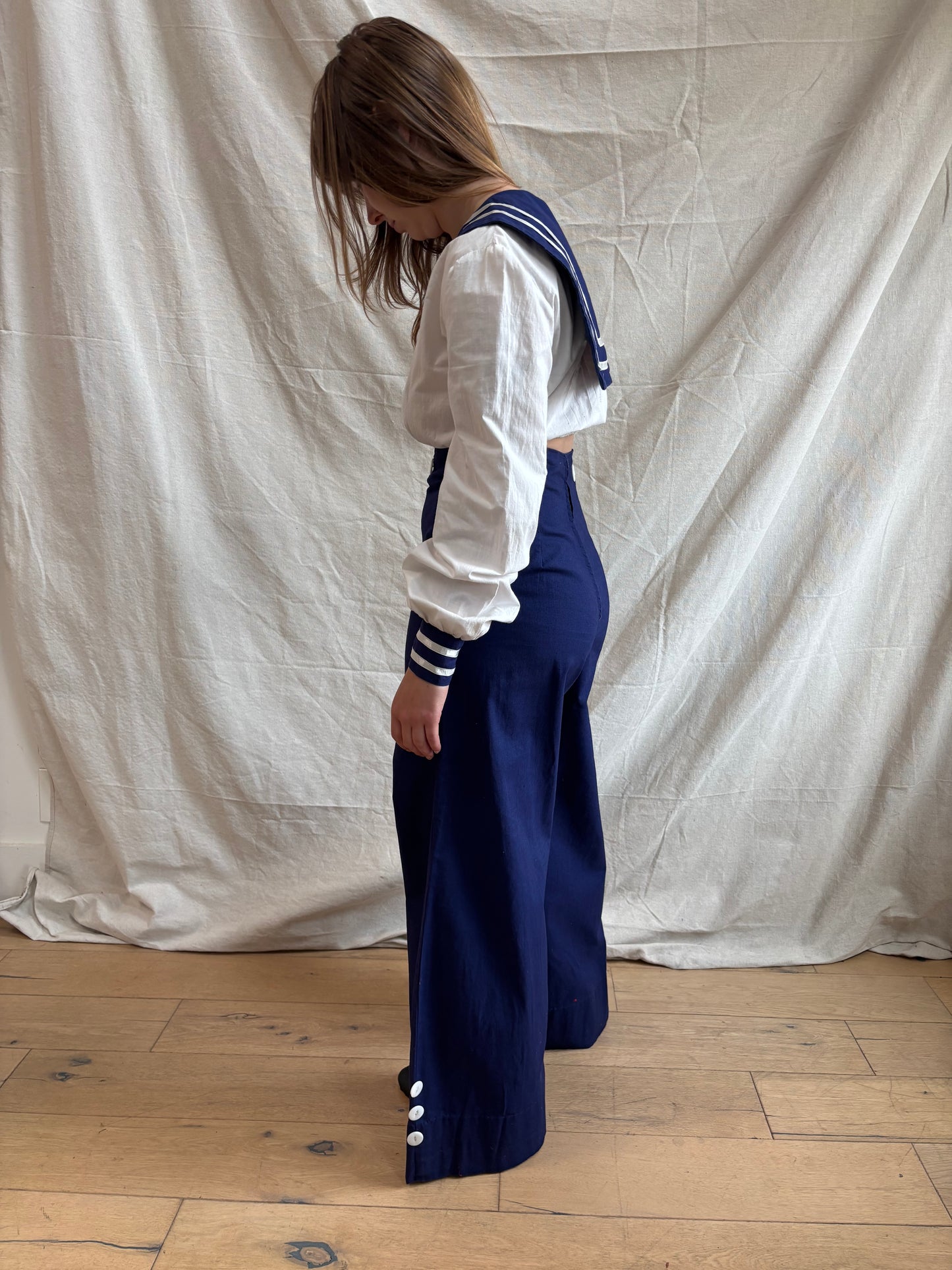 Special 1940s 2PC Sportswear Sailor Pant and Blouse Set