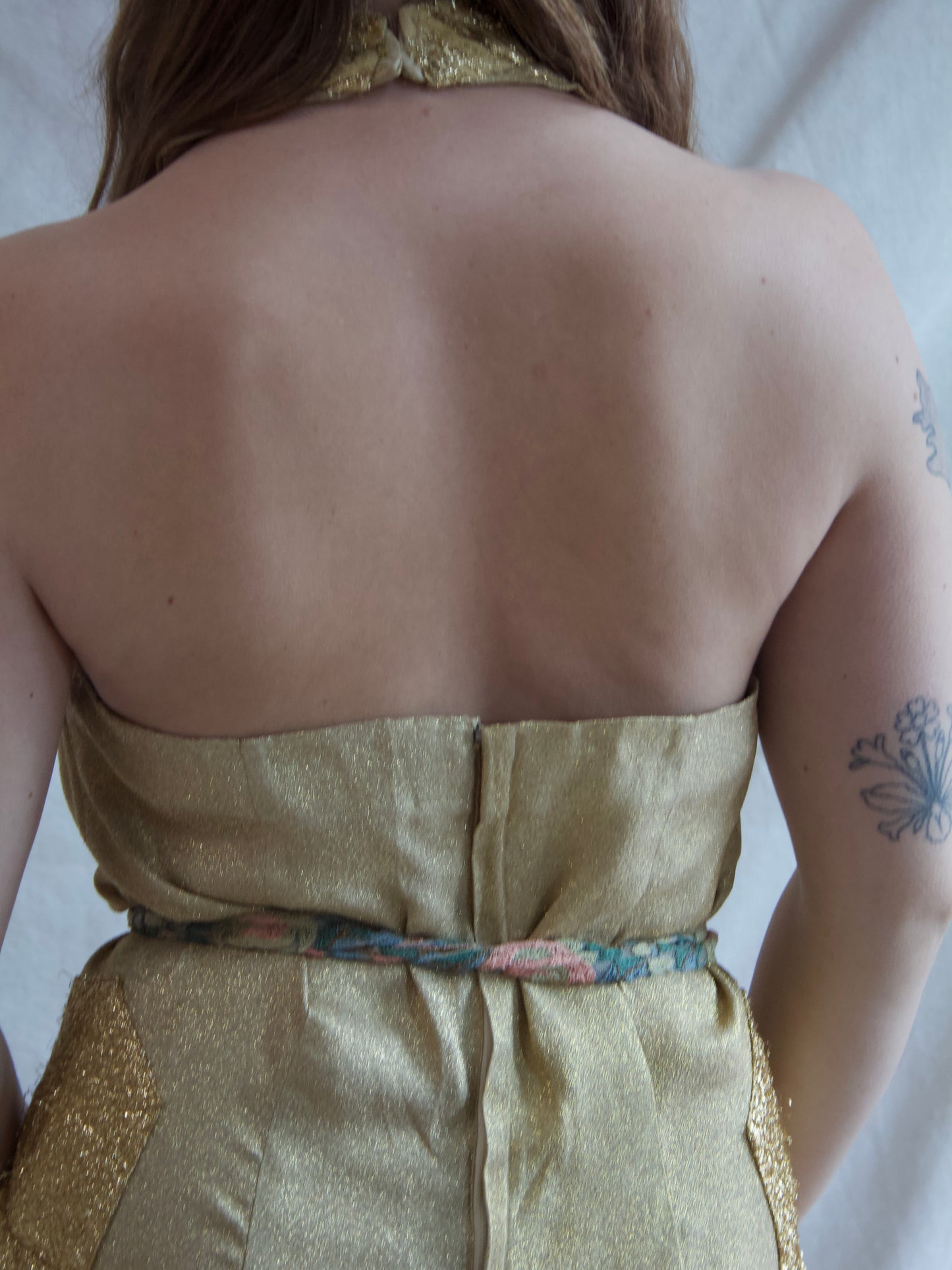 1950s Lurex Palazo Pant Halter Jumpsuit