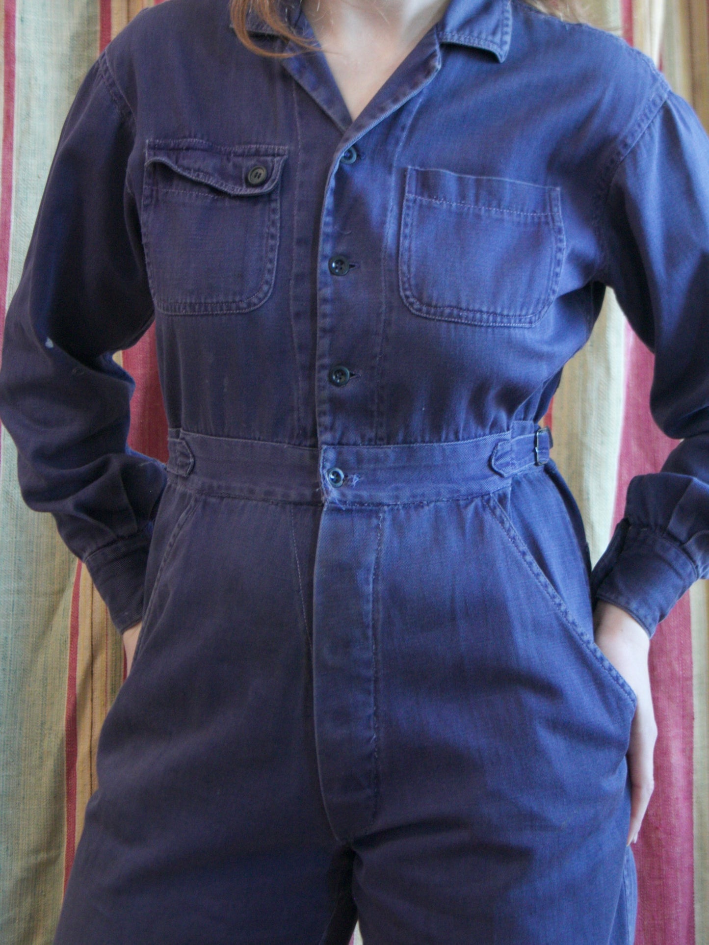 1970s Does 1940s 'Adini' WW2 Style Side Cinch Coveralls