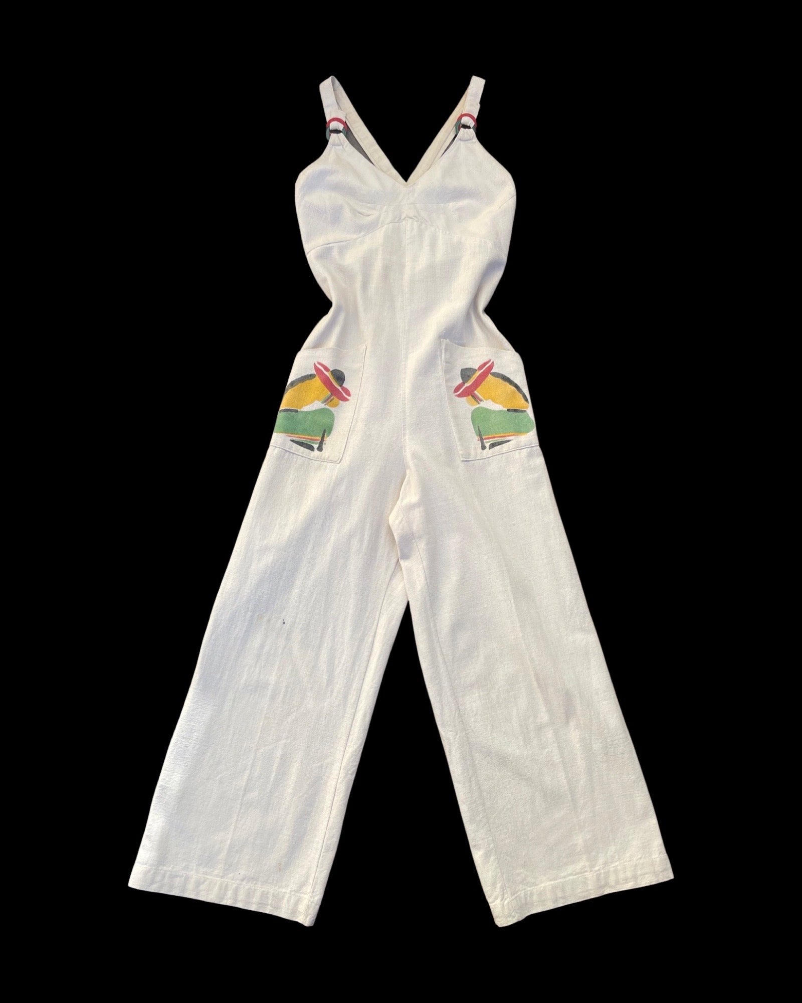 1930s Cotton Linen Ladies Overalls
