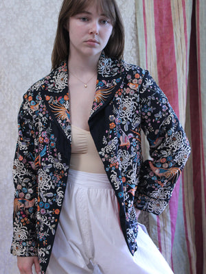 1930s Chinese Densely Embroidered Silk Coat
