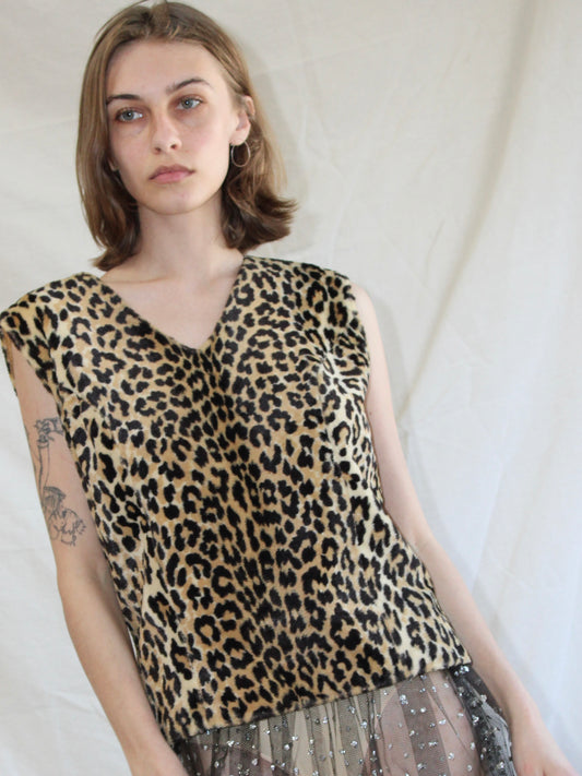 Late 1950s Chetah Print Faux Fur Vest