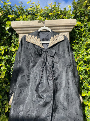 Antique 1920s Satin Damask Lace Bow & Tassel Jacket