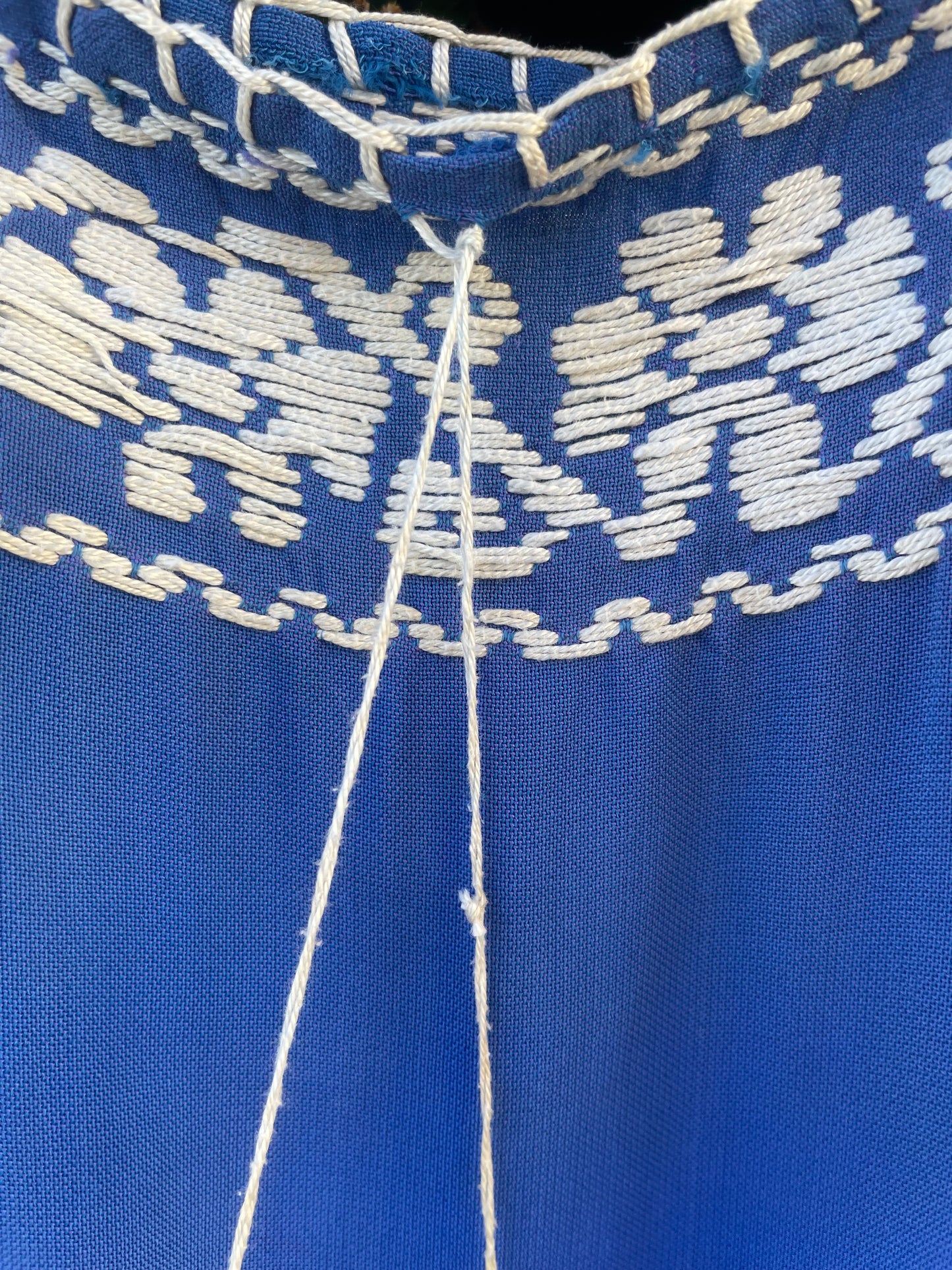 1940s Two Piece Embroidered Rayon Crepe Cobalt Skirt Blouse Set