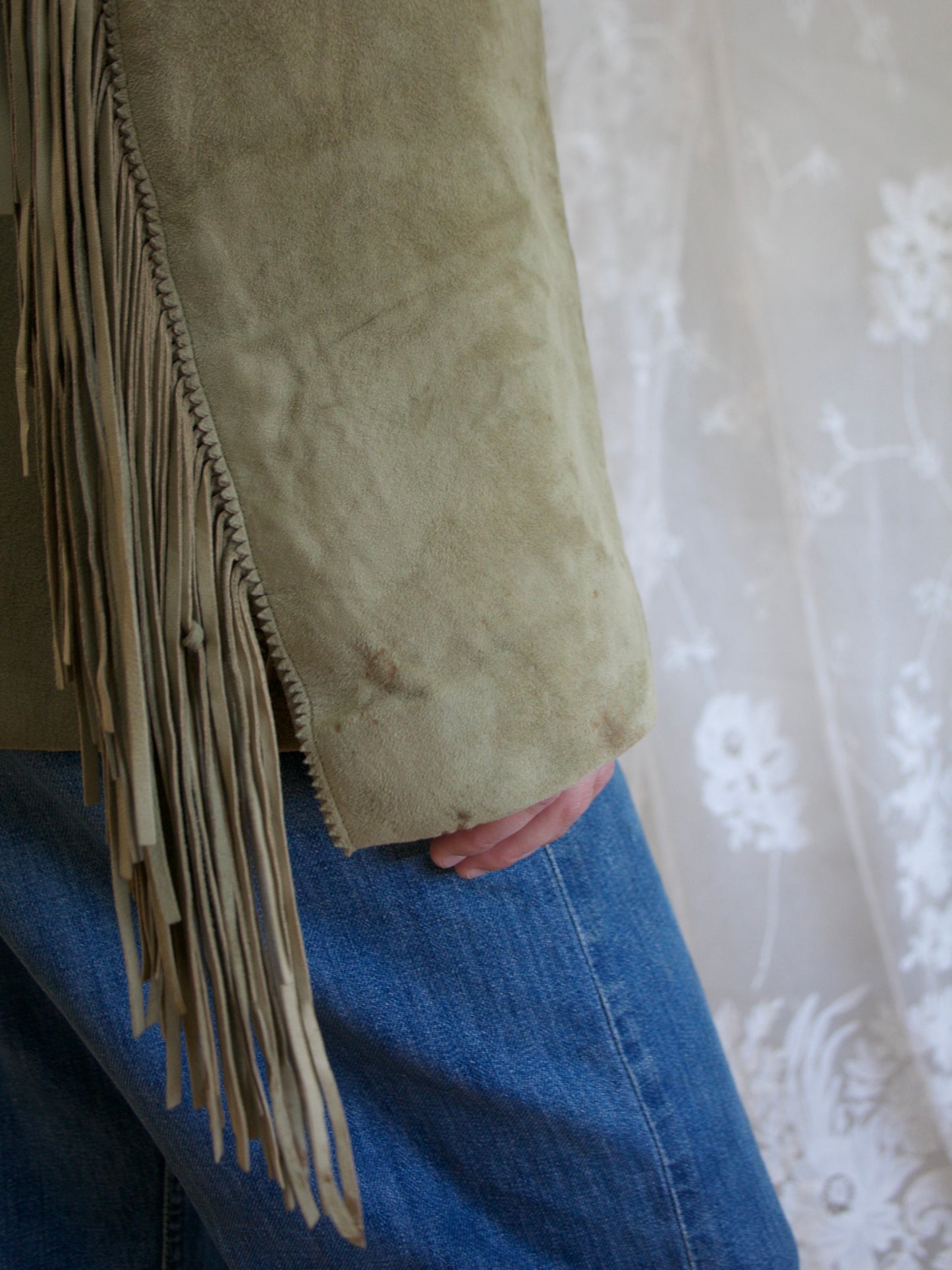 1950s Pony Hair Green Suede Fringe Western Jacket