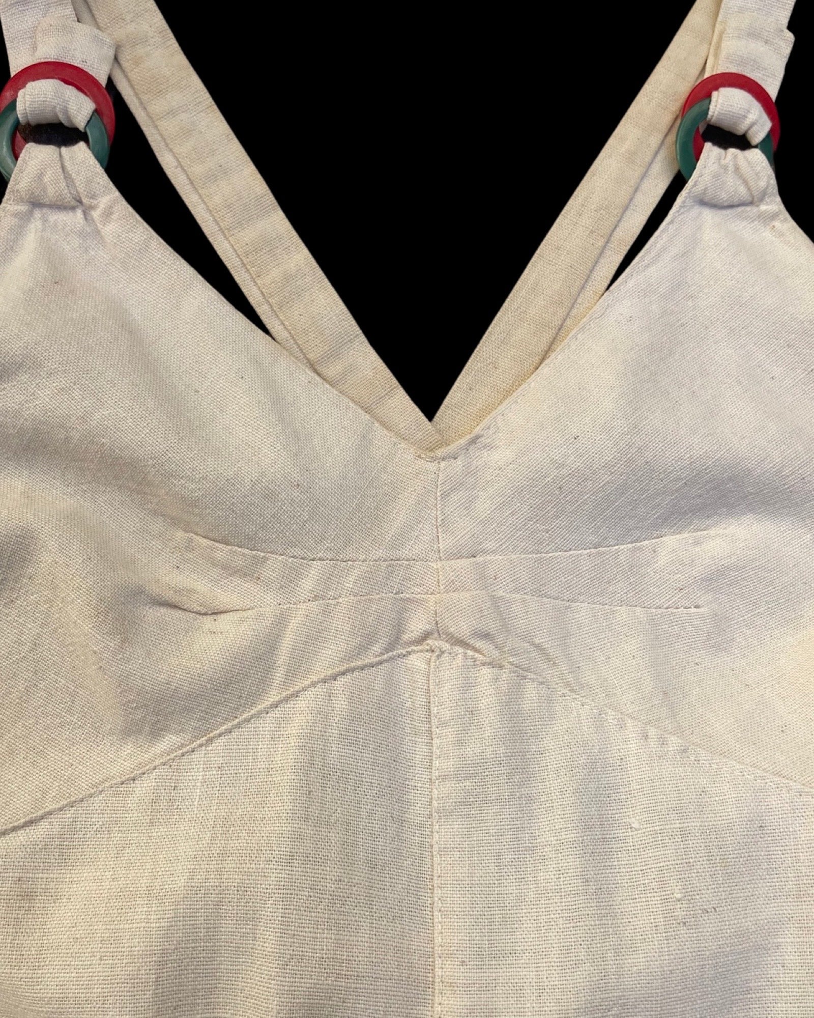 1930s Cotton Linen Ladies Overalls