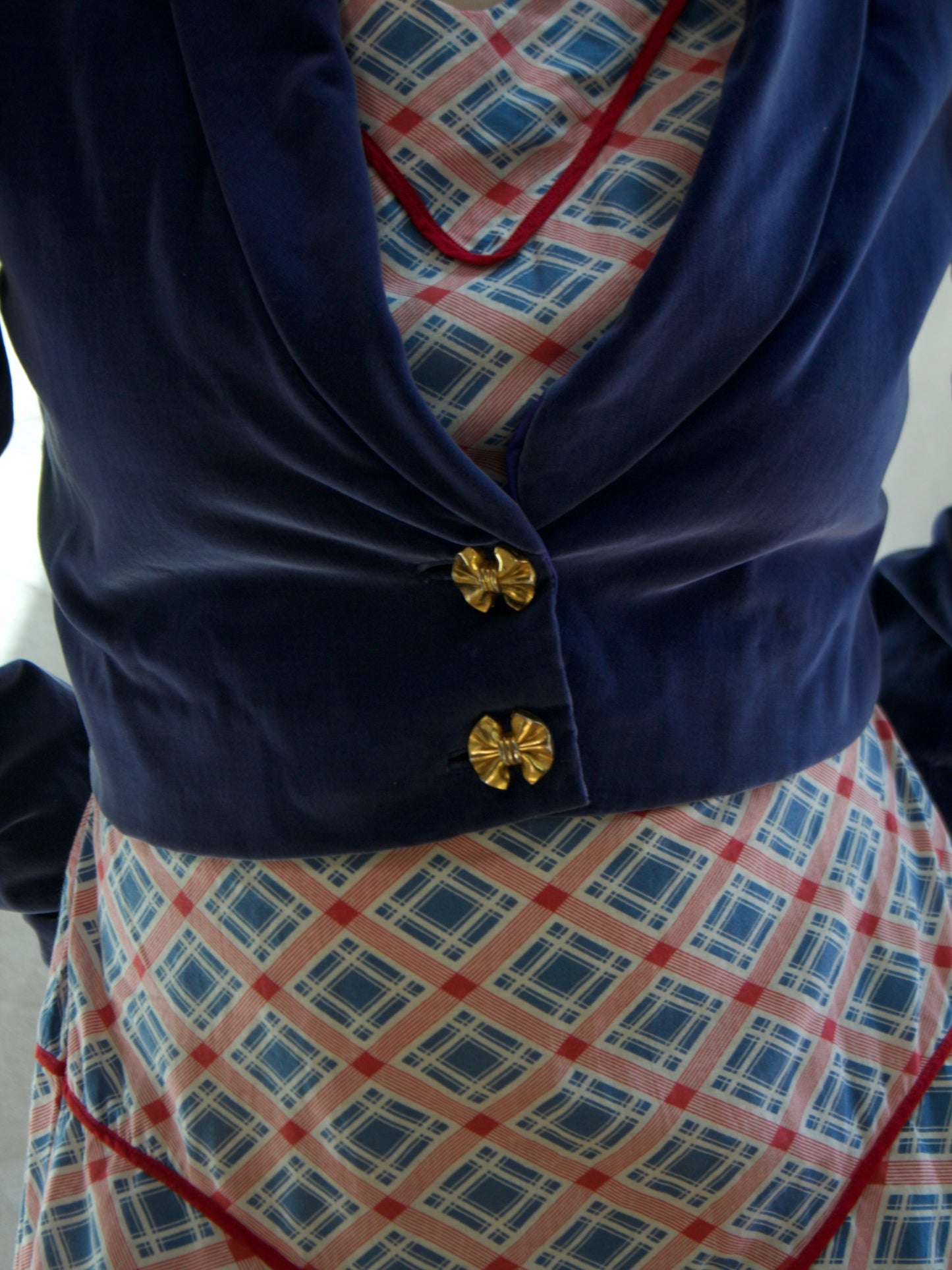 1930s Does 1890s Mutton Sleeve Cropped Velveteen Jacket