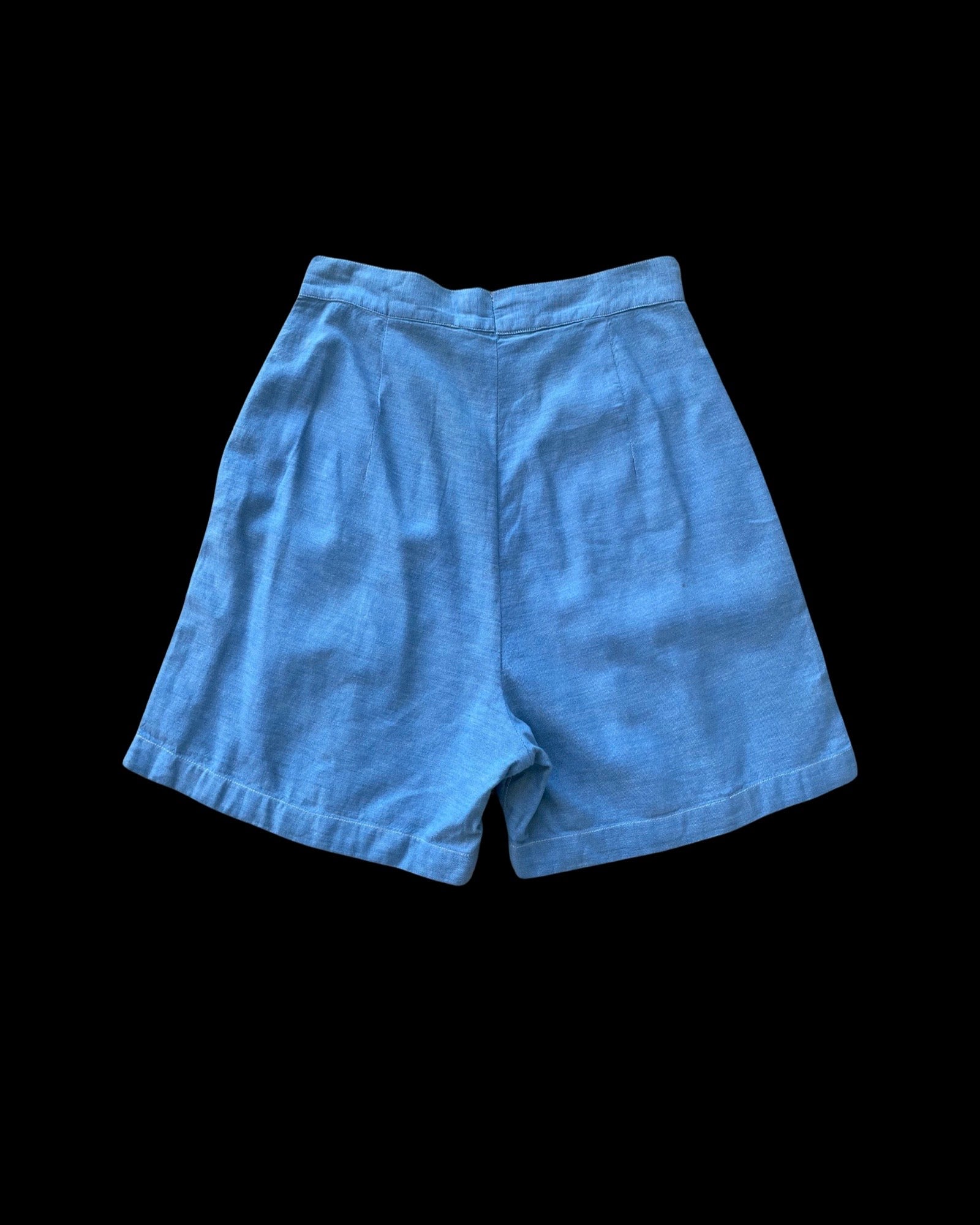 1940s Drill Chambray Side Button Shorts