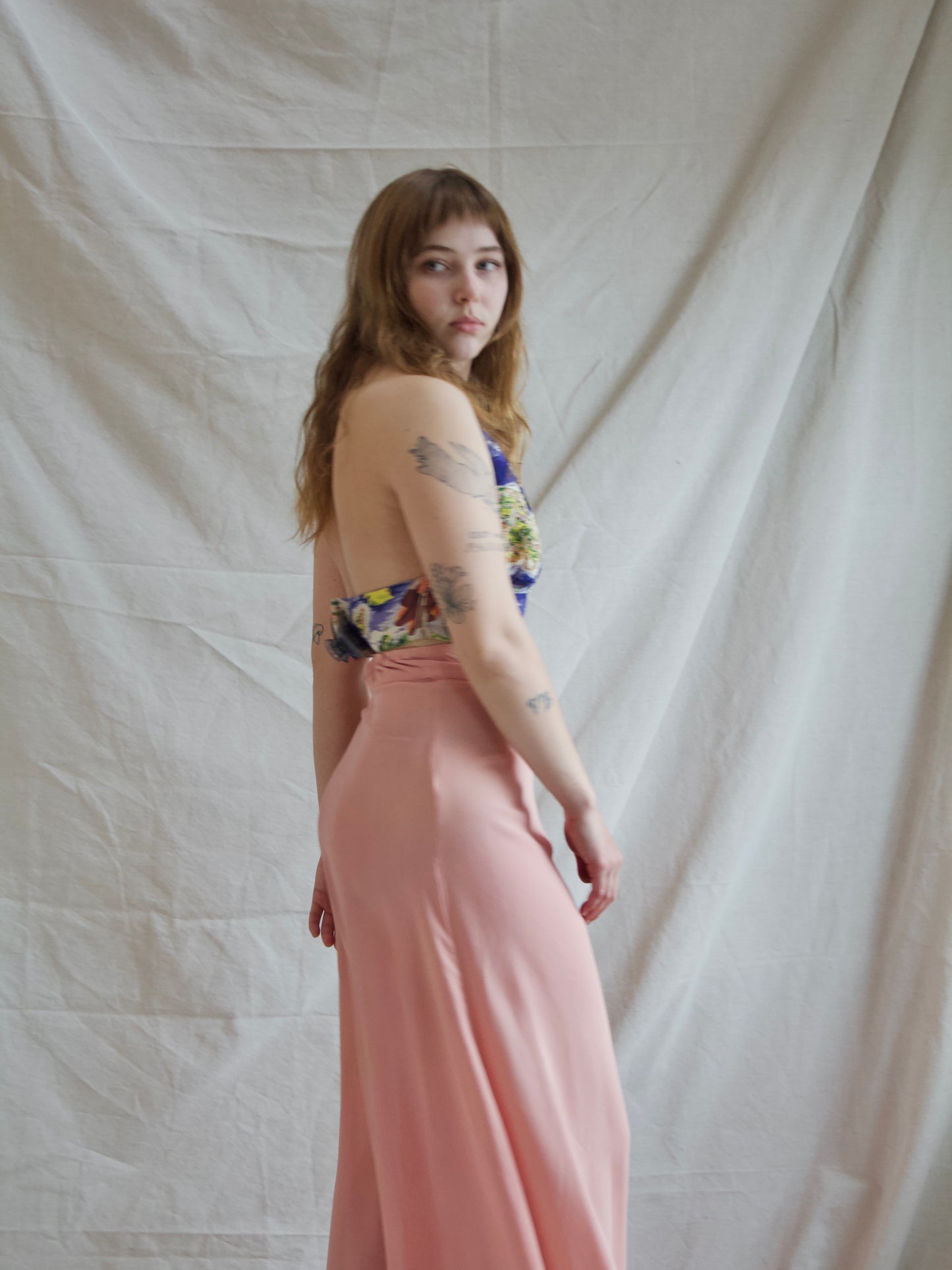 1940s Dusty Crepe Blend Palazzo Pants