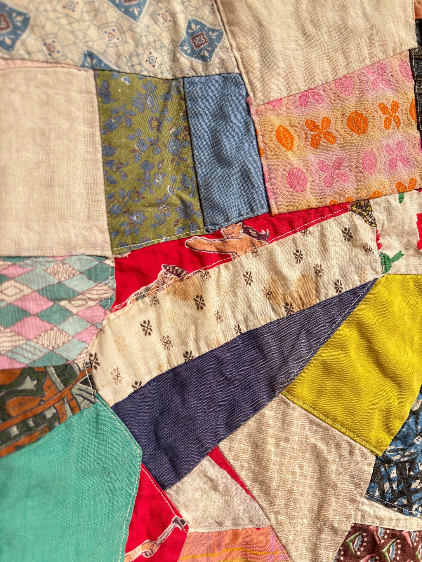 1950s Patchwork Crazy Quilt Open Front Jacket