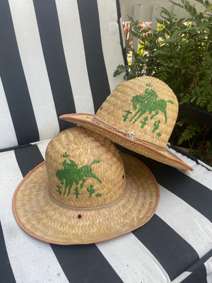 1940s Cowboy Stencil Straw Western Hat