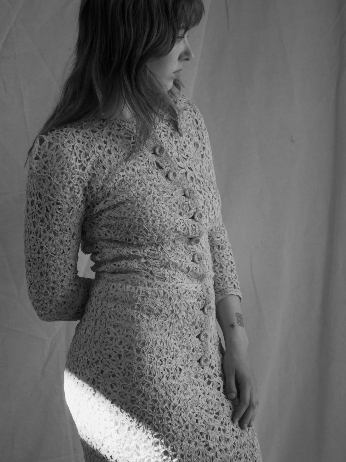 1940s Ribbon Knit Wiggle Dress