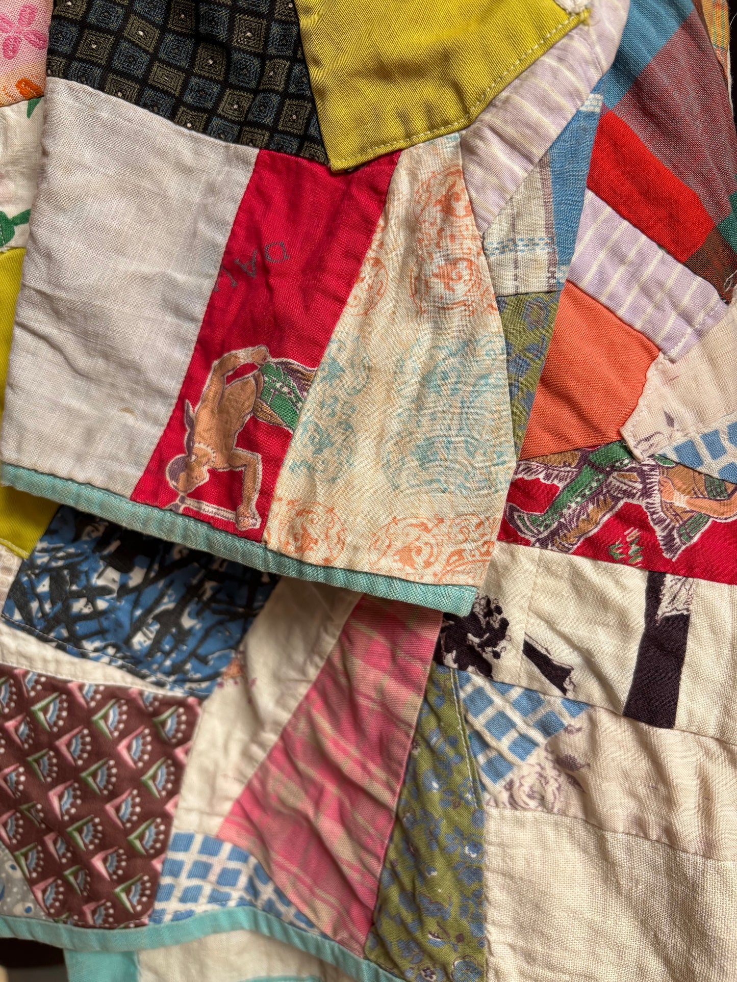 1950s Patchwork Crazy Quilt Open Front Jacket