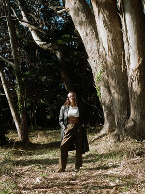 1930s/1940s Ladies Emerald Green Leather Motoring Trench Coat