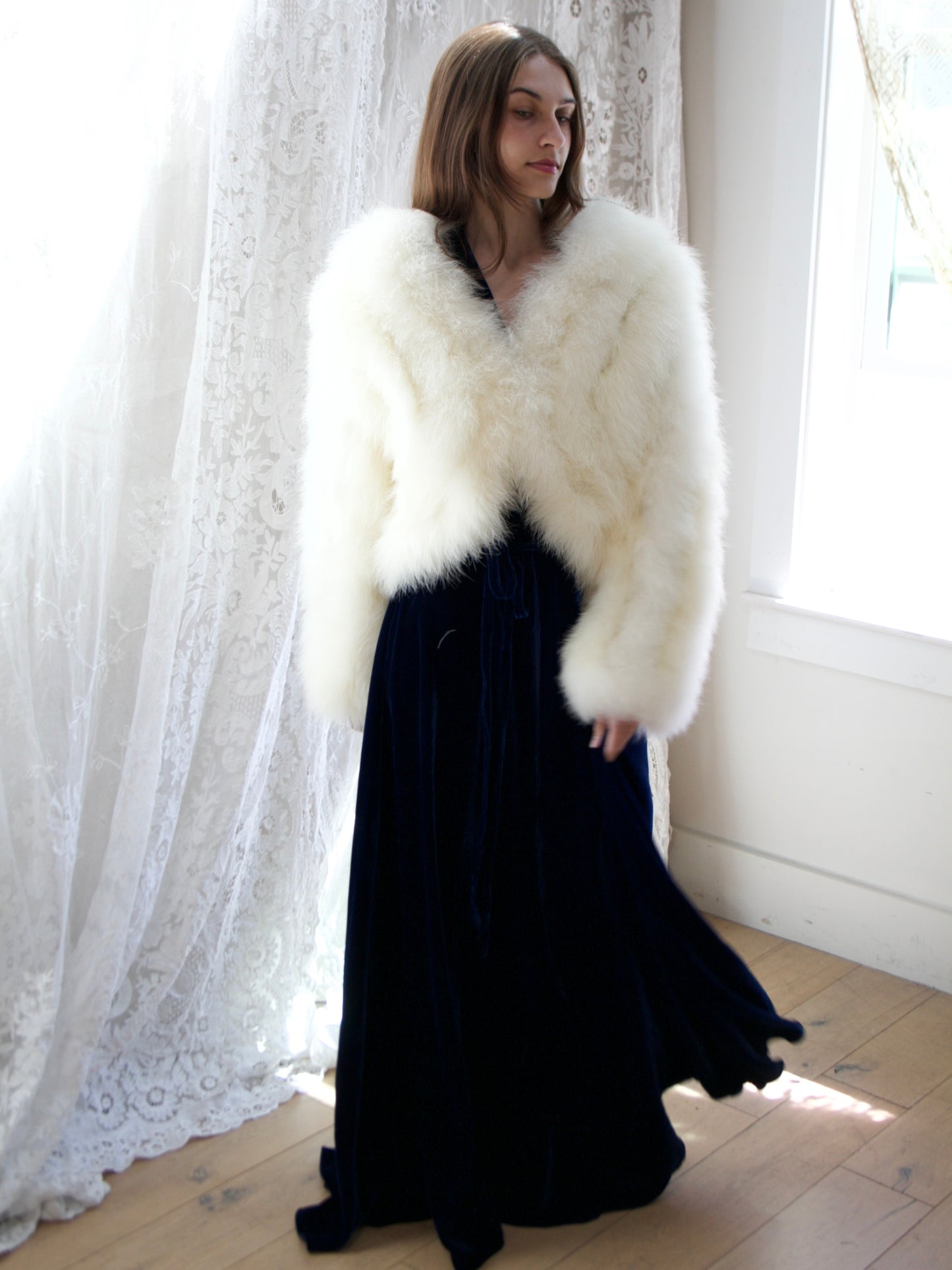 1970s 'I.Magnin' DEADSTOCK Marabou Feather Jacket