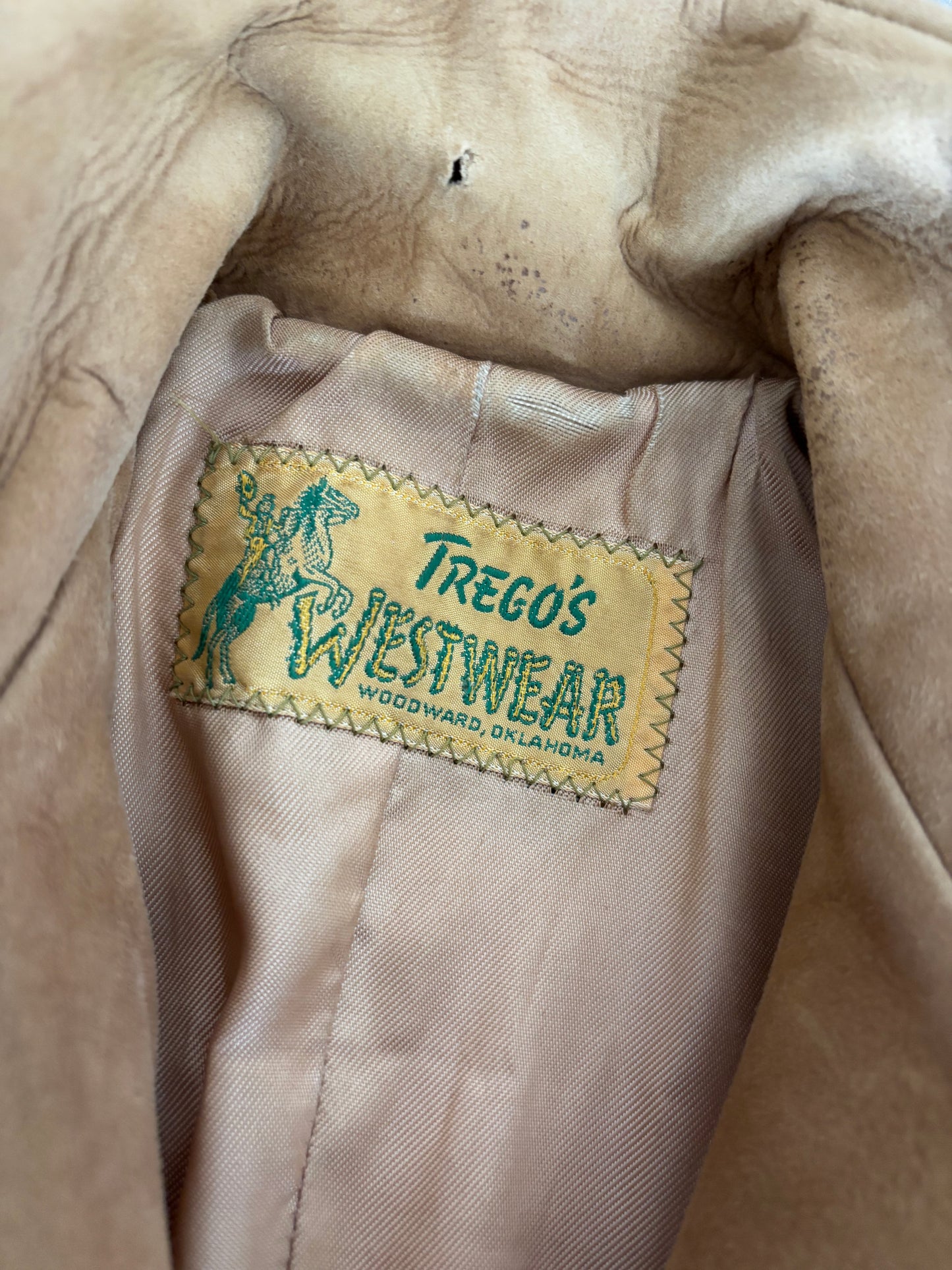 1950s Pony Hair Suede Fringe Western Jacket