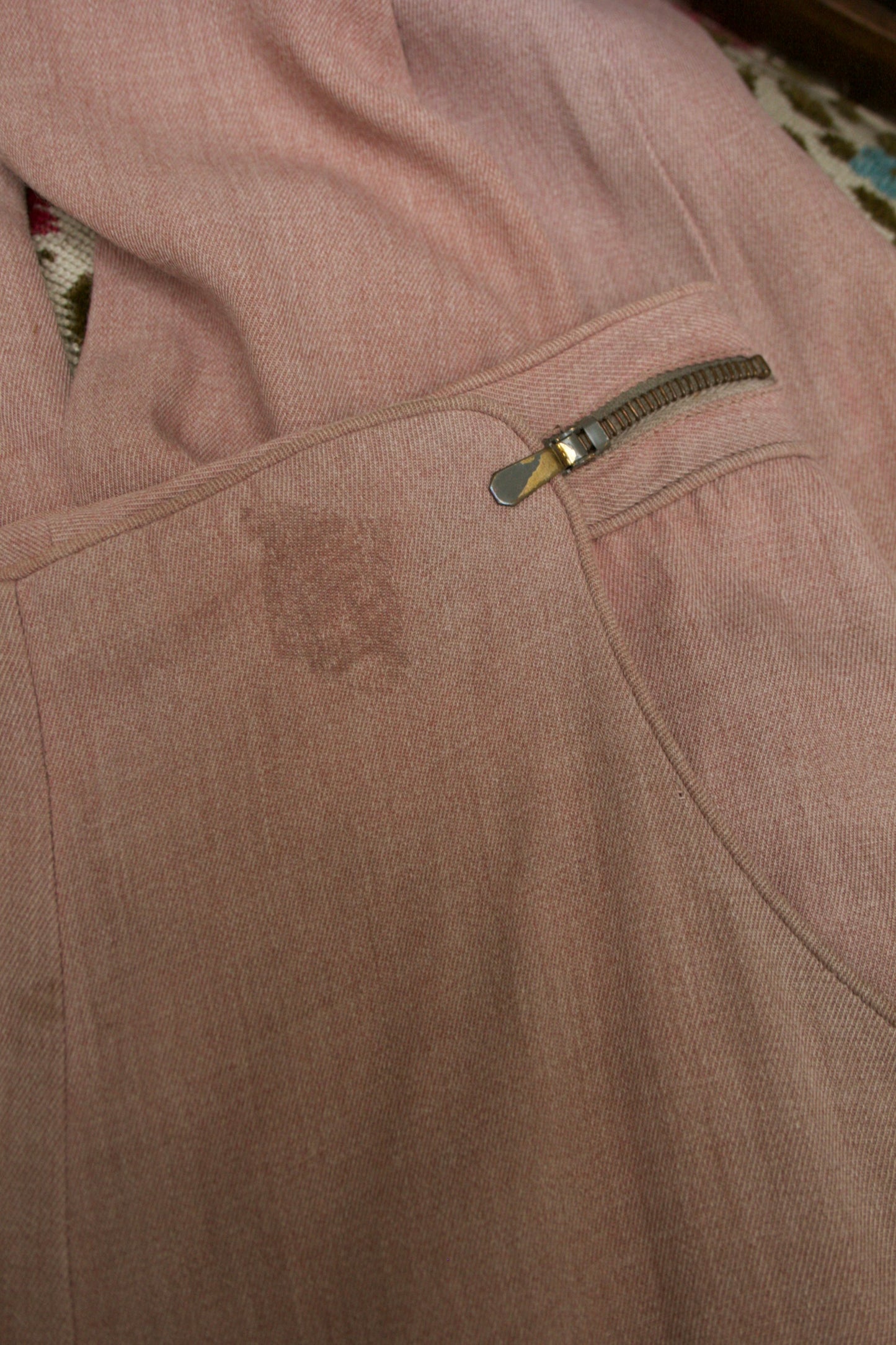 1950s Sliding Zipper Dusty Mauve Gabardine Pants