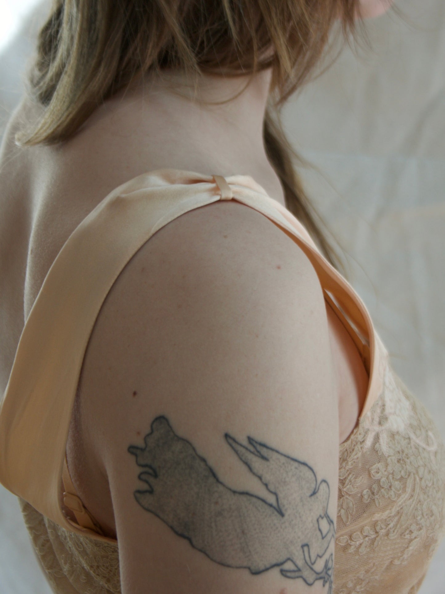 1930s Blush Pink Silk Ecru Lace Bias Cut Slip Gown