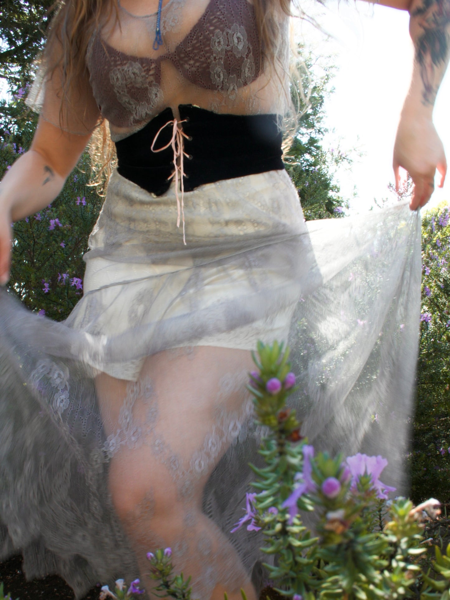 Antique 1920s Pale Lavender Scalloped Lace Dress