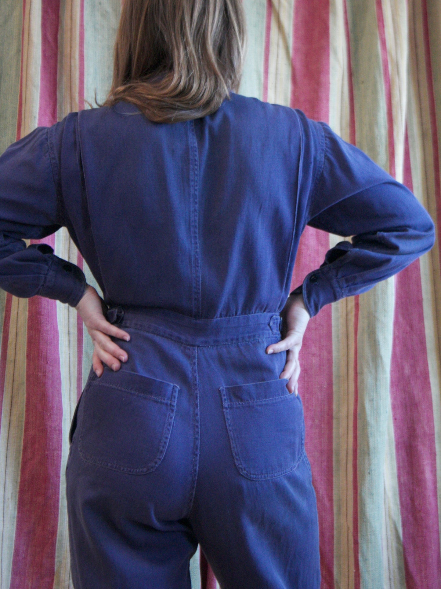 1970s Does 1940s 'Adini' WW2 Style Side Cinch Coveralls