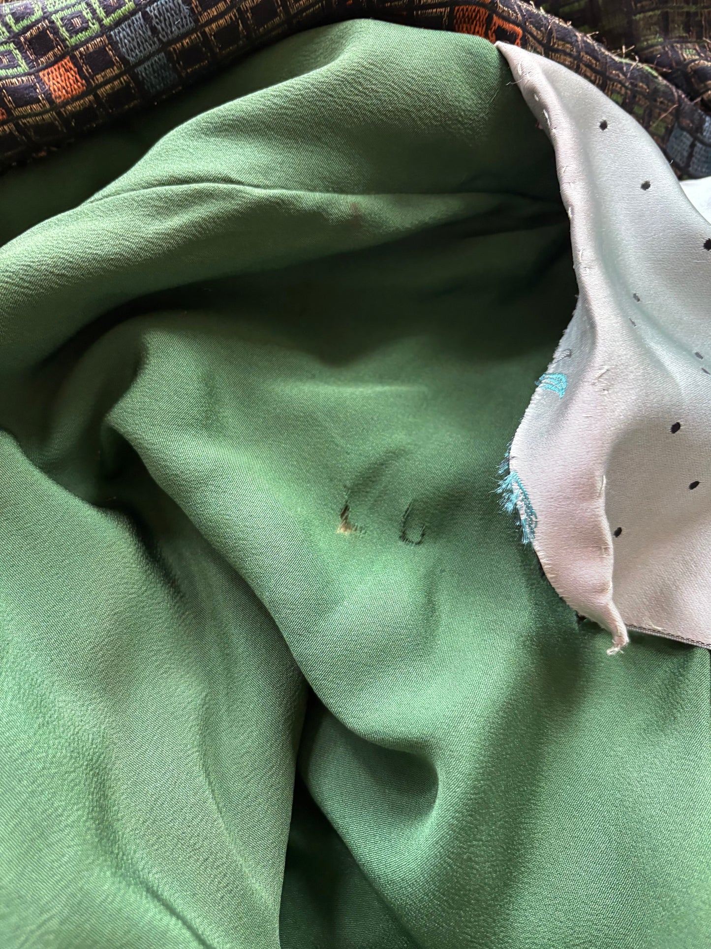 Antique 1920s Geometric Lamé Cocoon Evening Coat