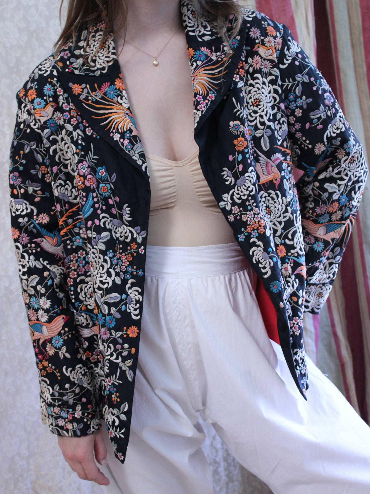 1930s Chinese Densely Embroidered Silk Coat