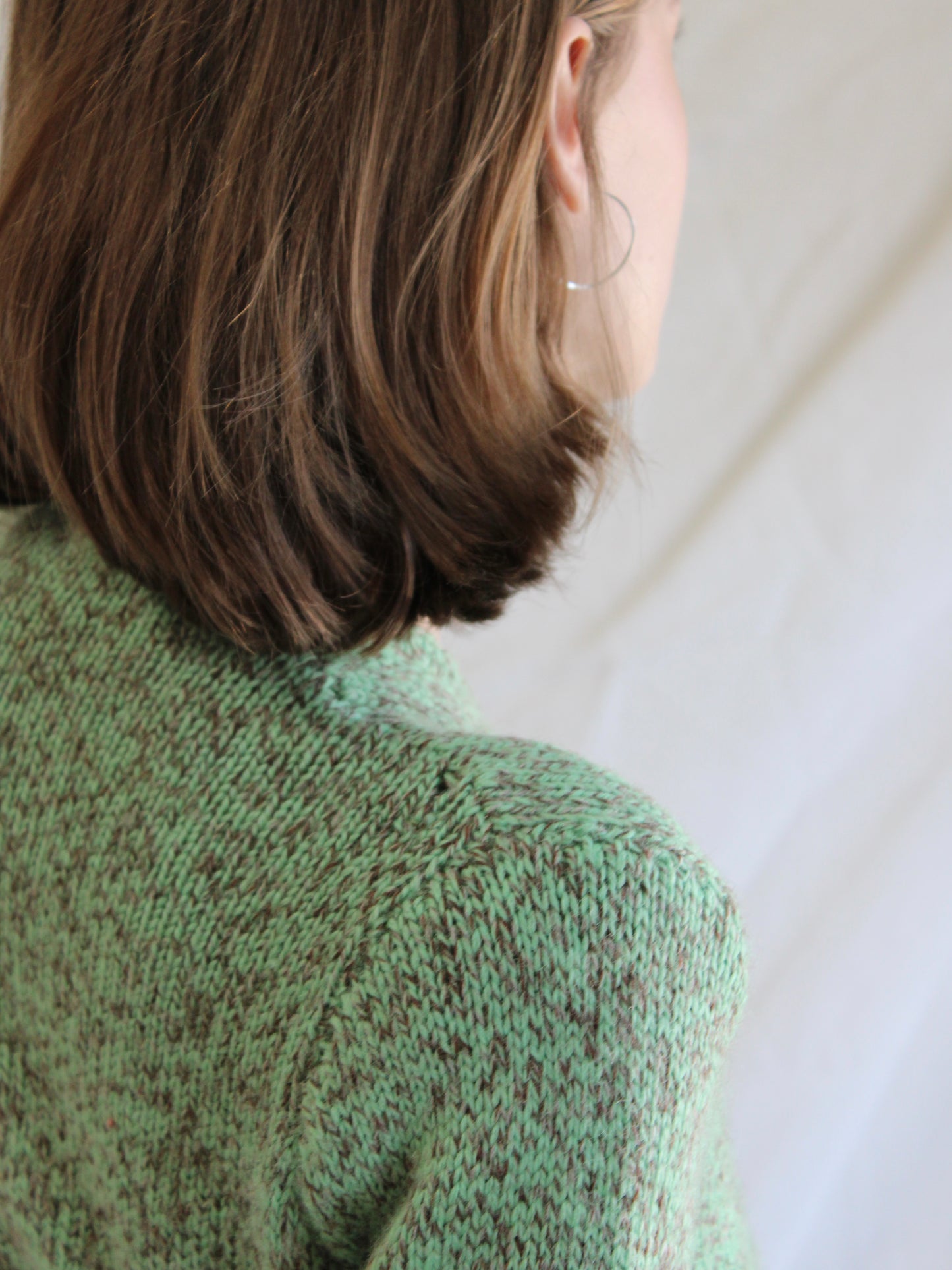 1940s Crown Zip Front Peaked Shoulder Wool Cardigan
