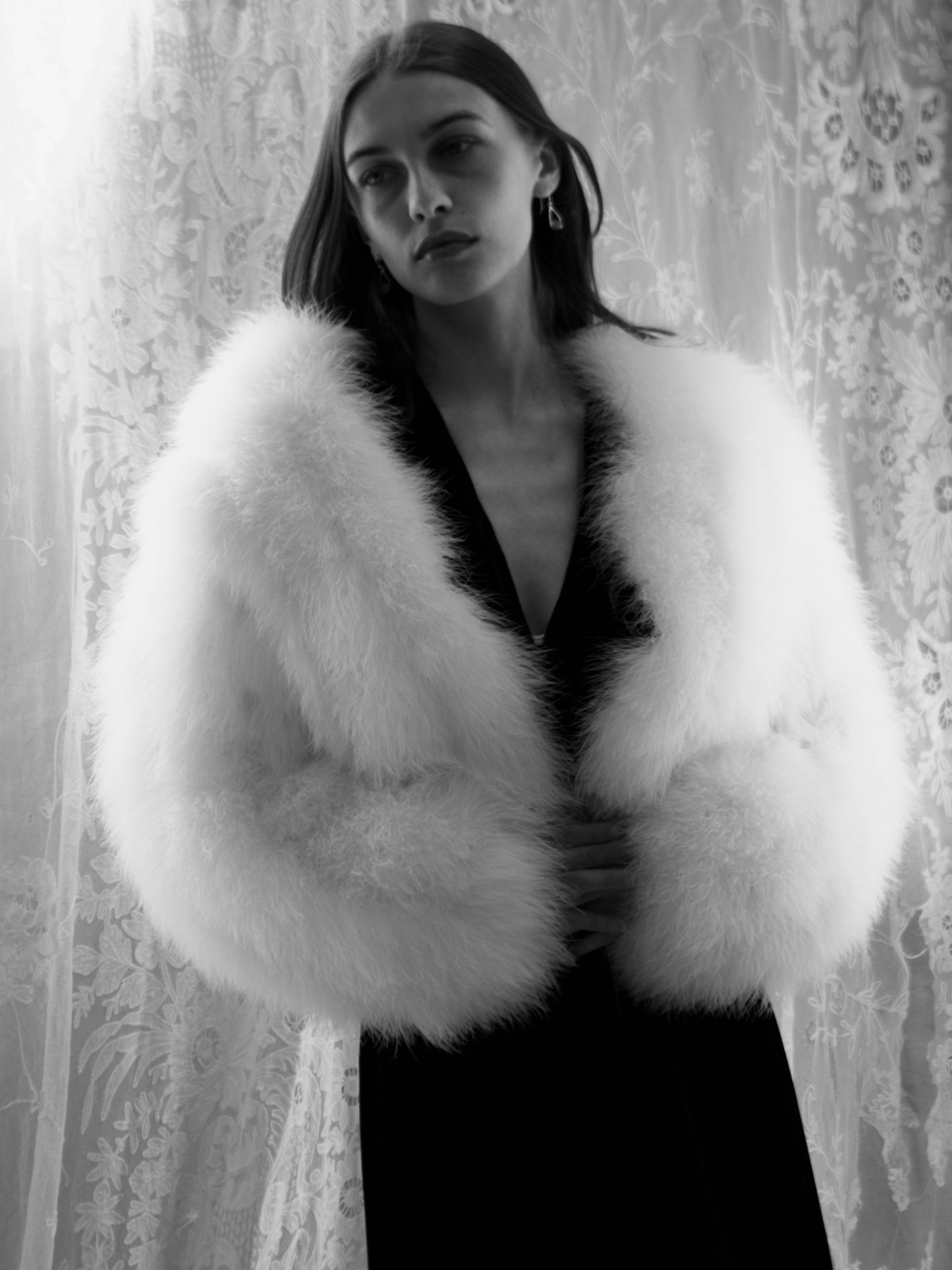 1970s 'I.Magnin' DEADSTOCK Marabou Feather Jacket