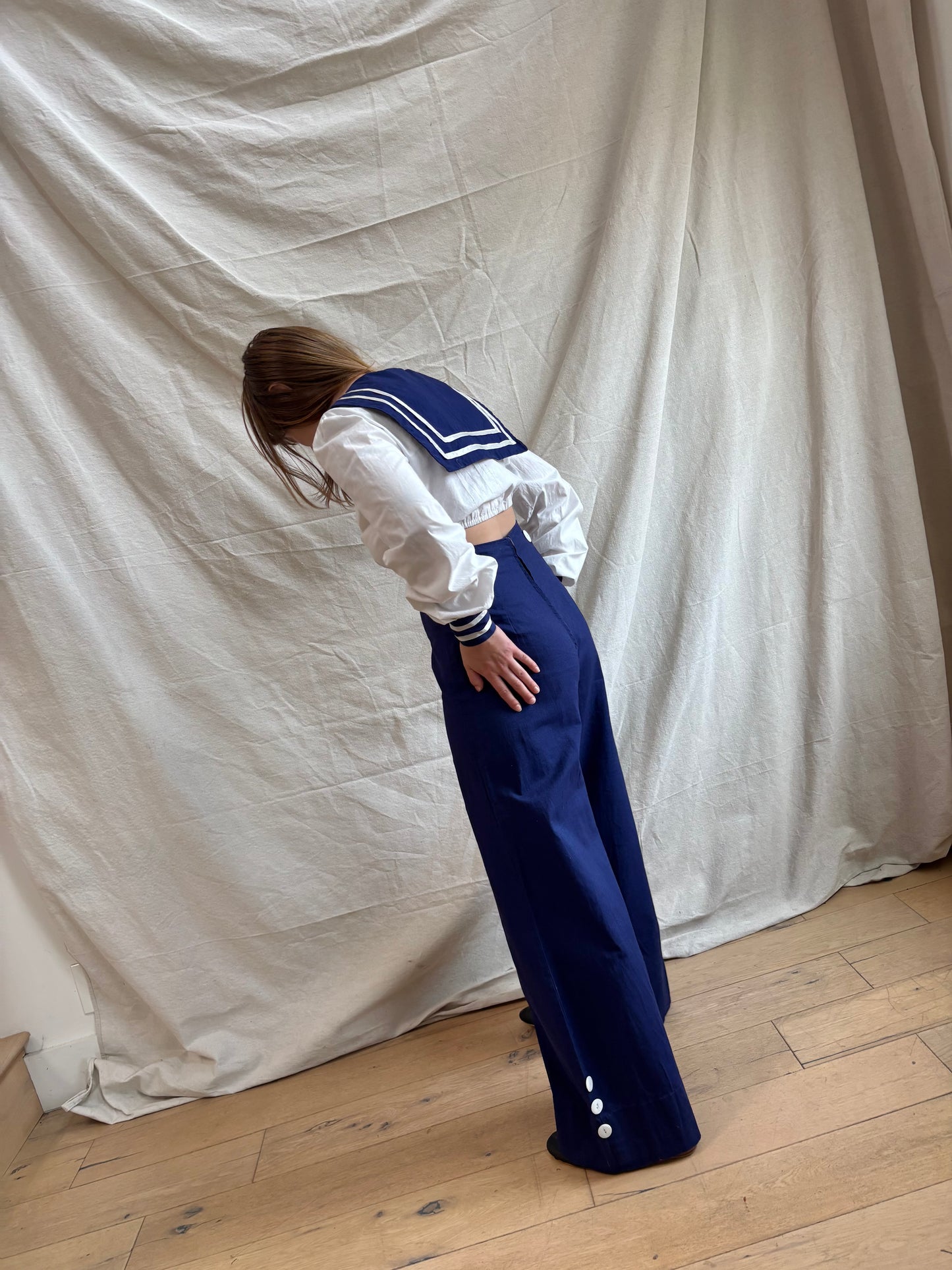 Special 1940s 2PC Sportswear Sailor Pant and Blouse Set