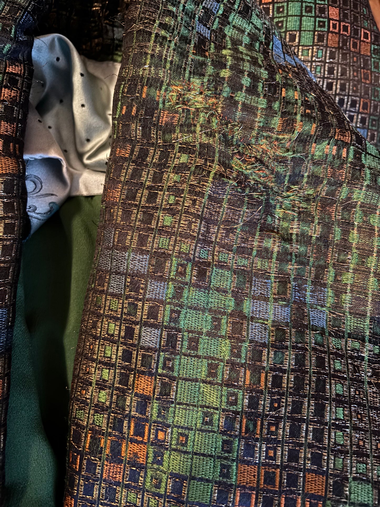 Antique 1920s Geometric Lamé Cocoon Evening Coat