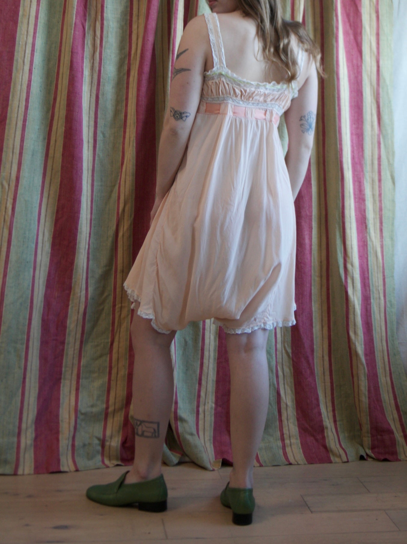 1920s Silk Crepe Insertion Lace Woven Ribbon Step In