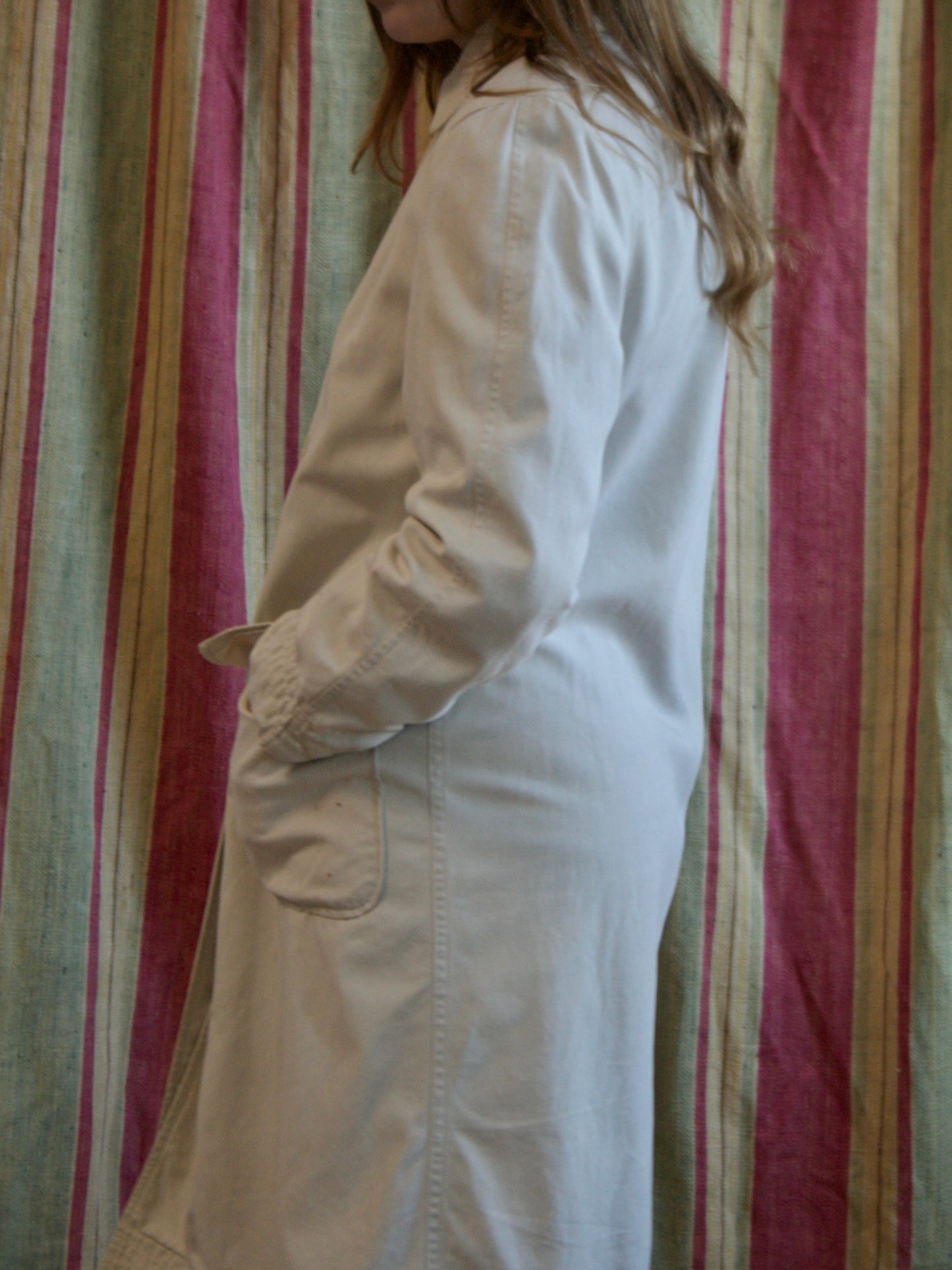 1940s Cream Cotton Trench Coat