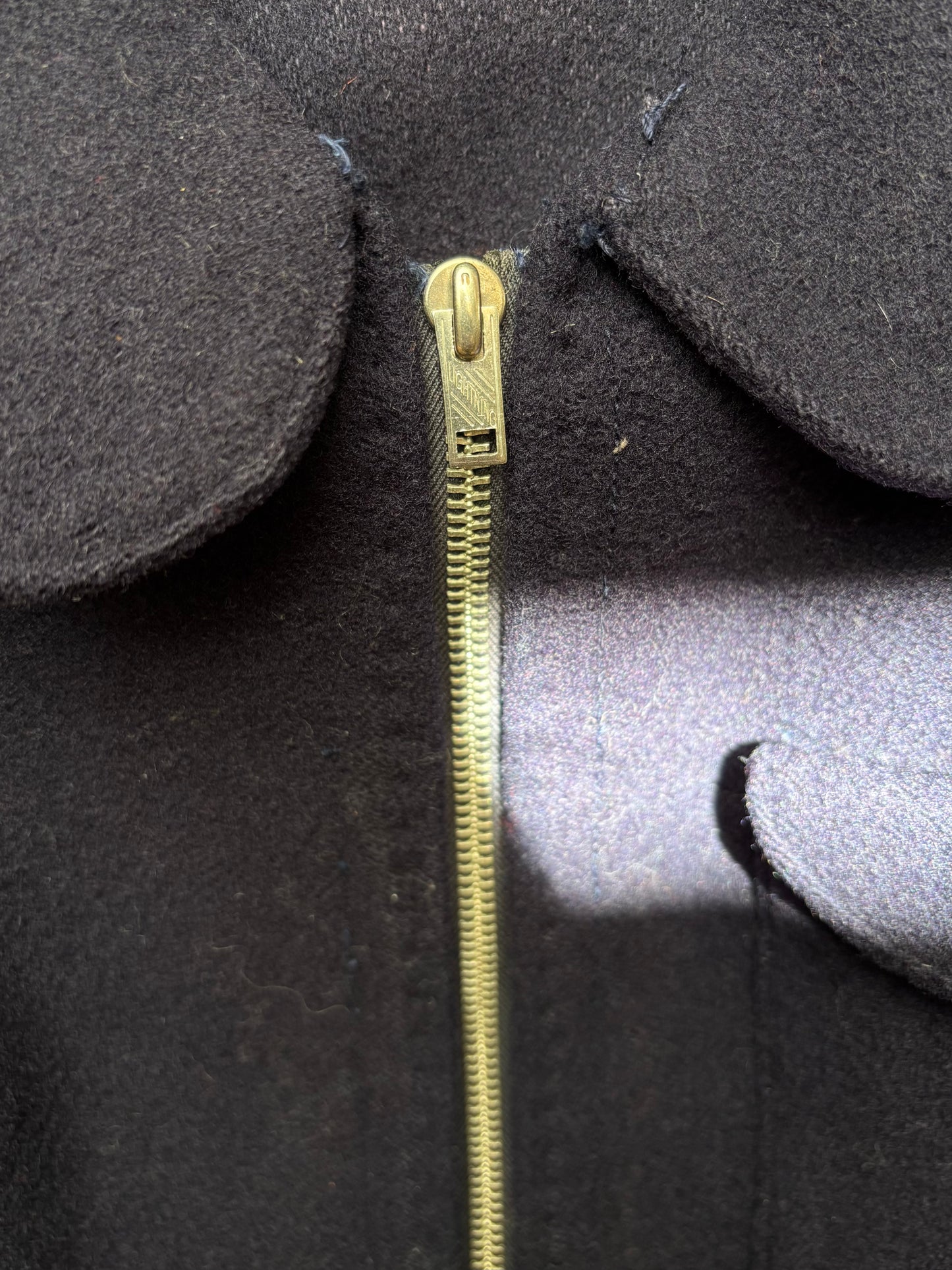 WW2 Navy Blue Wool Back Flap "Siren Suit" Wide Leg Jumpsuit