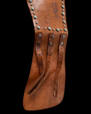 1940s Studded & Jeweled Horseshoe Leather Kidney Belt