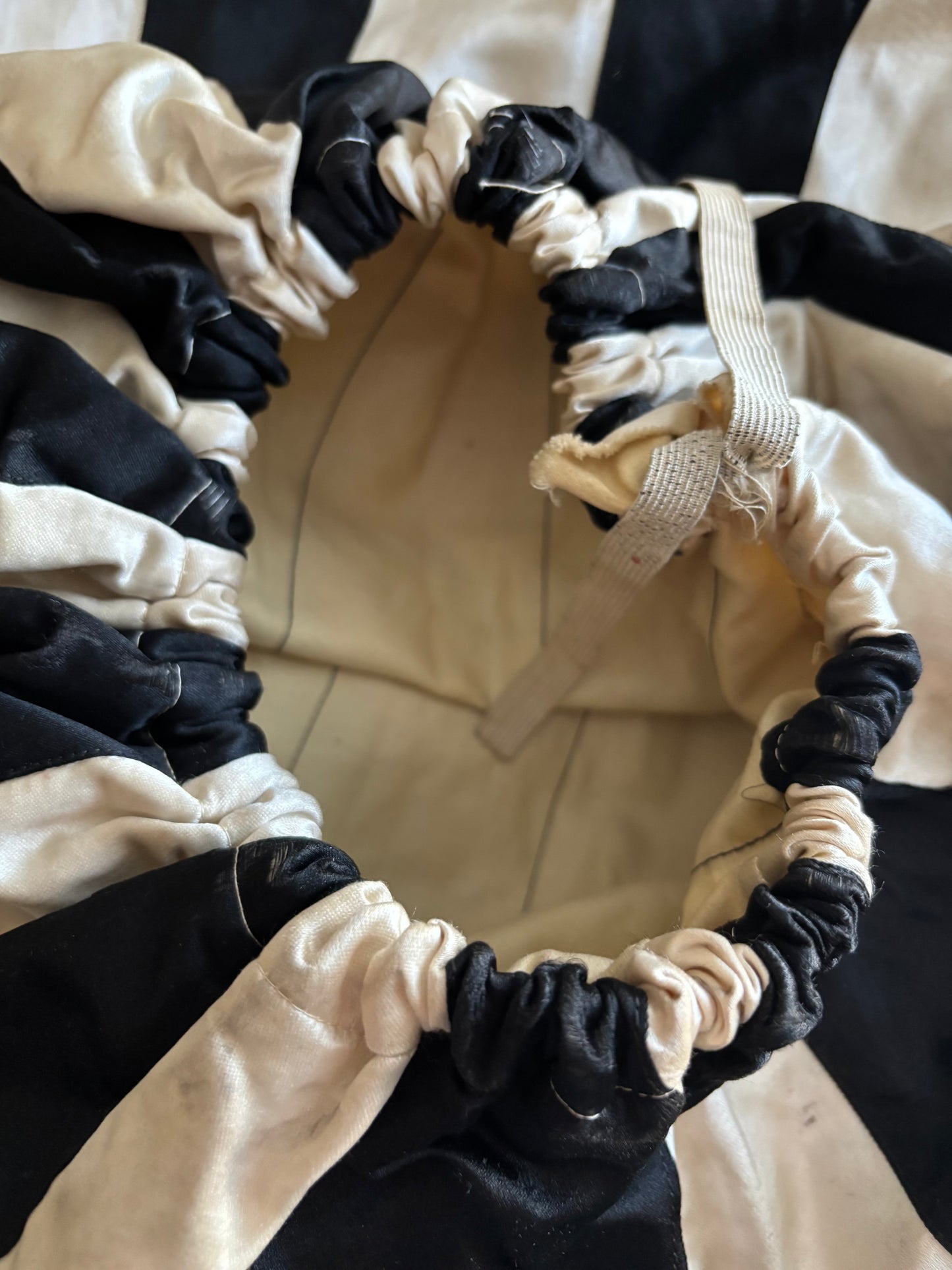 One Of A Kind Antique 1910s B&W Satin 4 Piece Mardi Gras Harem Pant Jumpsuit Ensemble