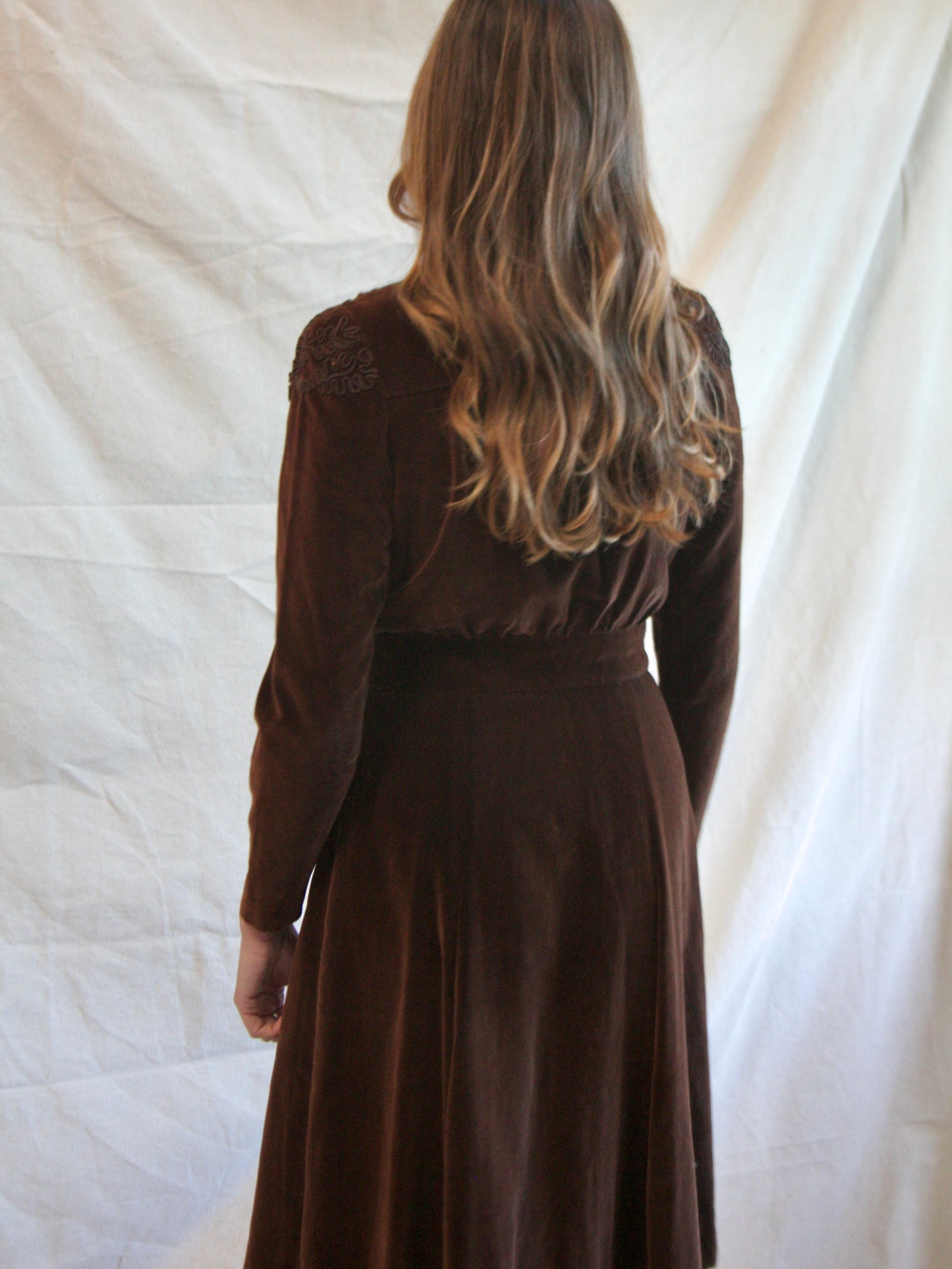 1940s Velveteen Soutache Zip Front Over Jacket