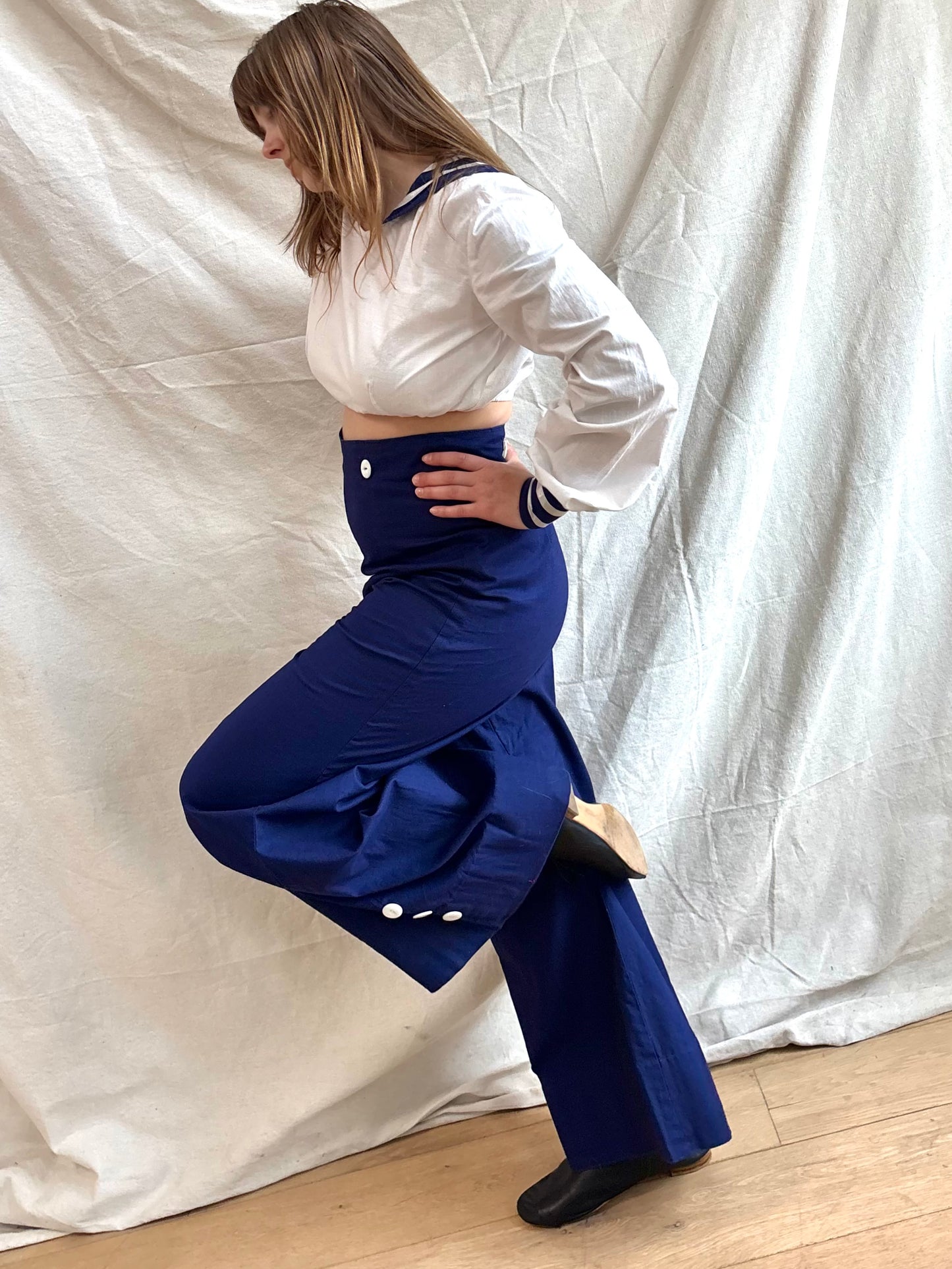 Special 1940s 2PC Sportswear Sailor Pant and Blouse Set
