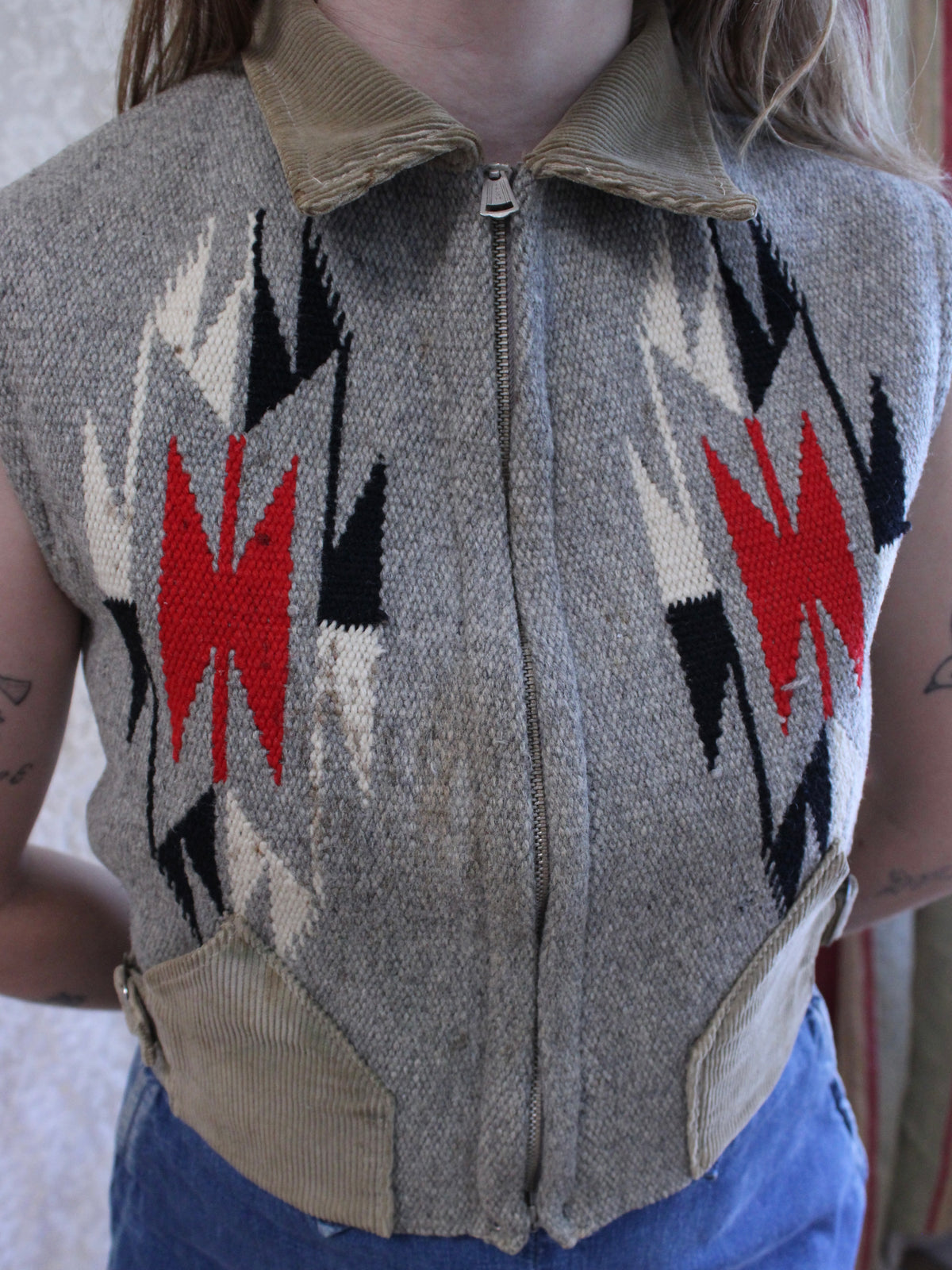 1930s/40s 'CHIMAYO Sport Jacket' Side Cinch Zip Front Cropped Vest