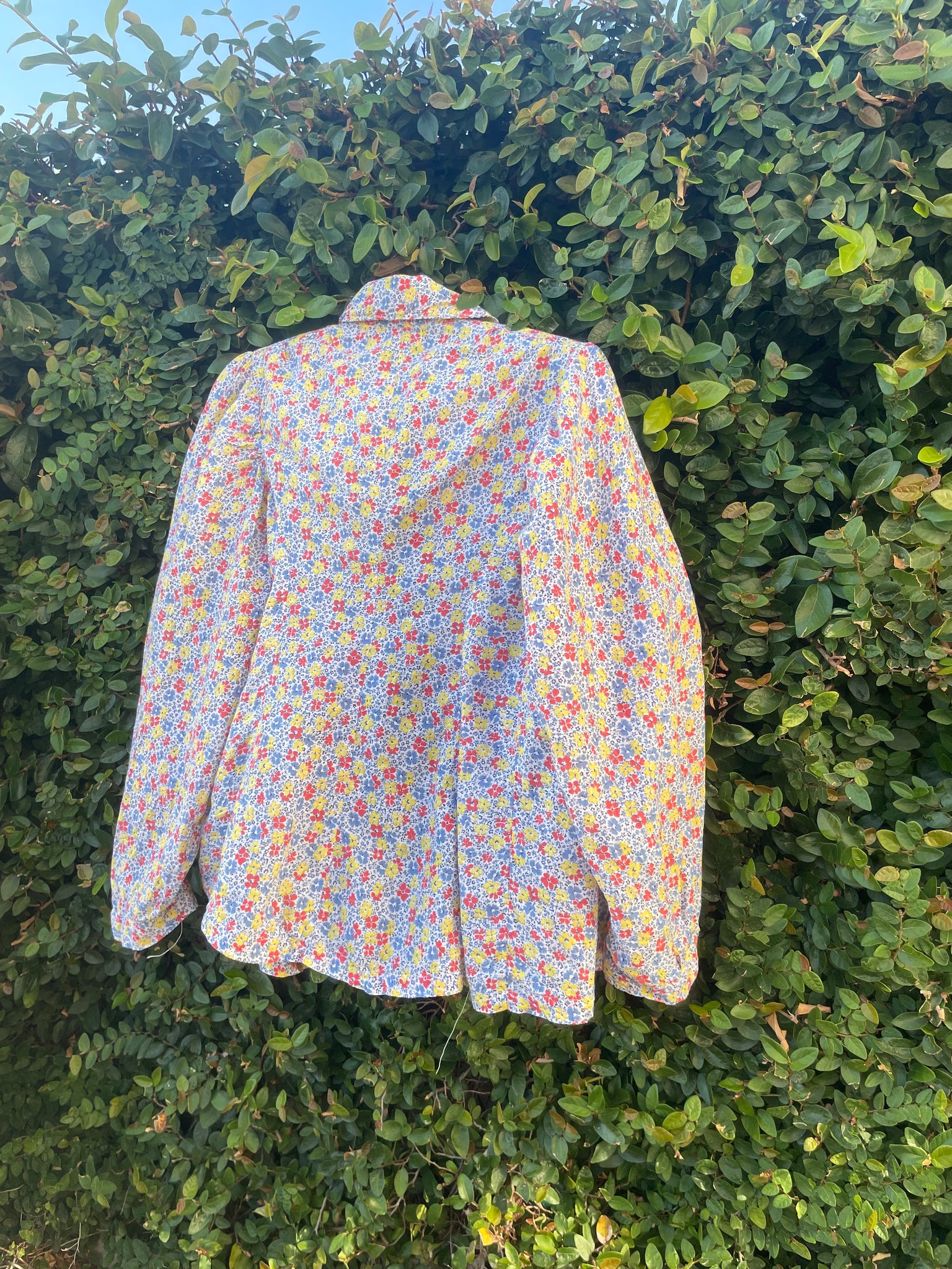 1930s Homemade Feedsack Mutton Sleeve Blouse