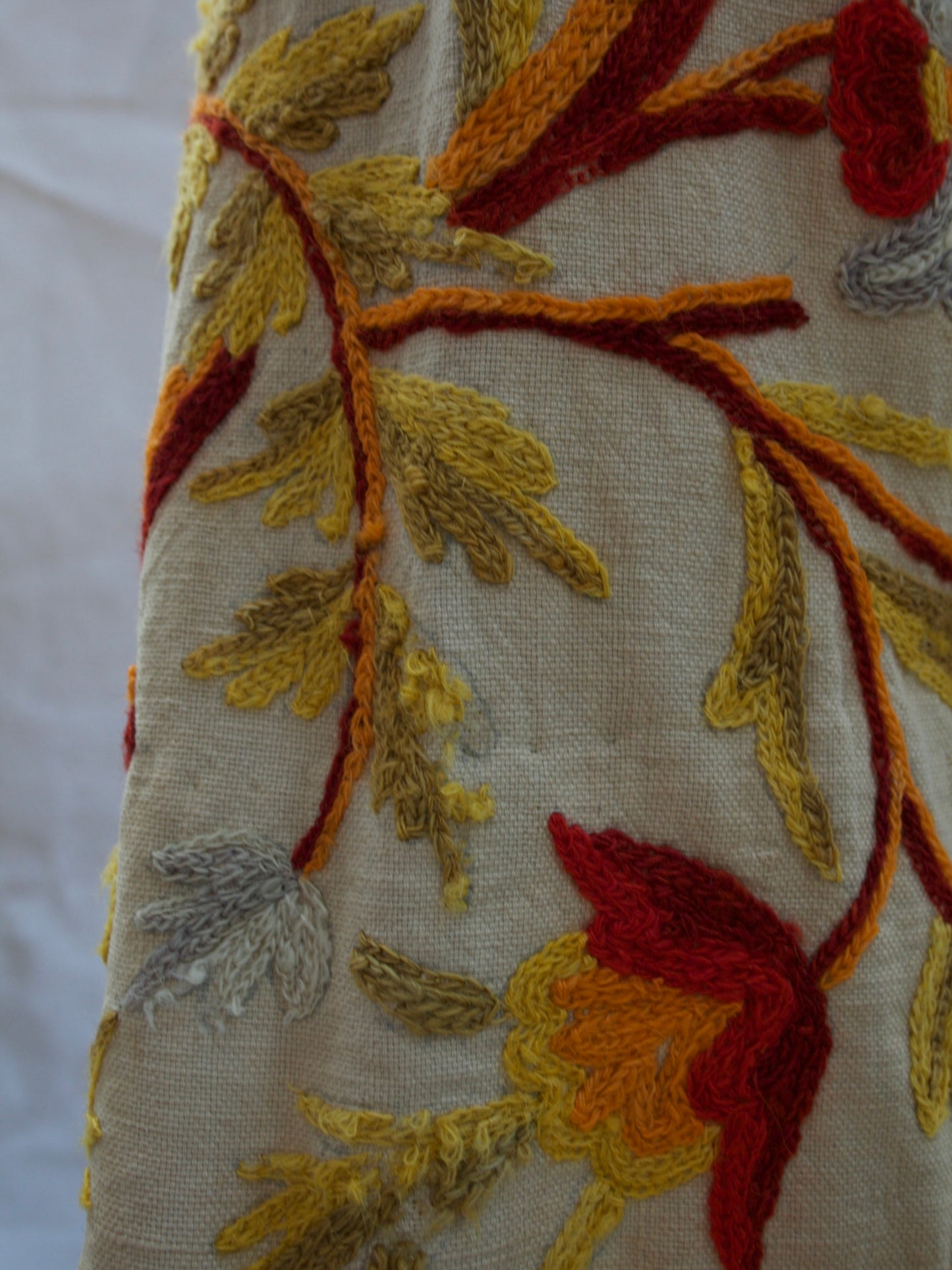 Antique 1920s/1930s Crewelwork Linen Jacket  Handmade in India
