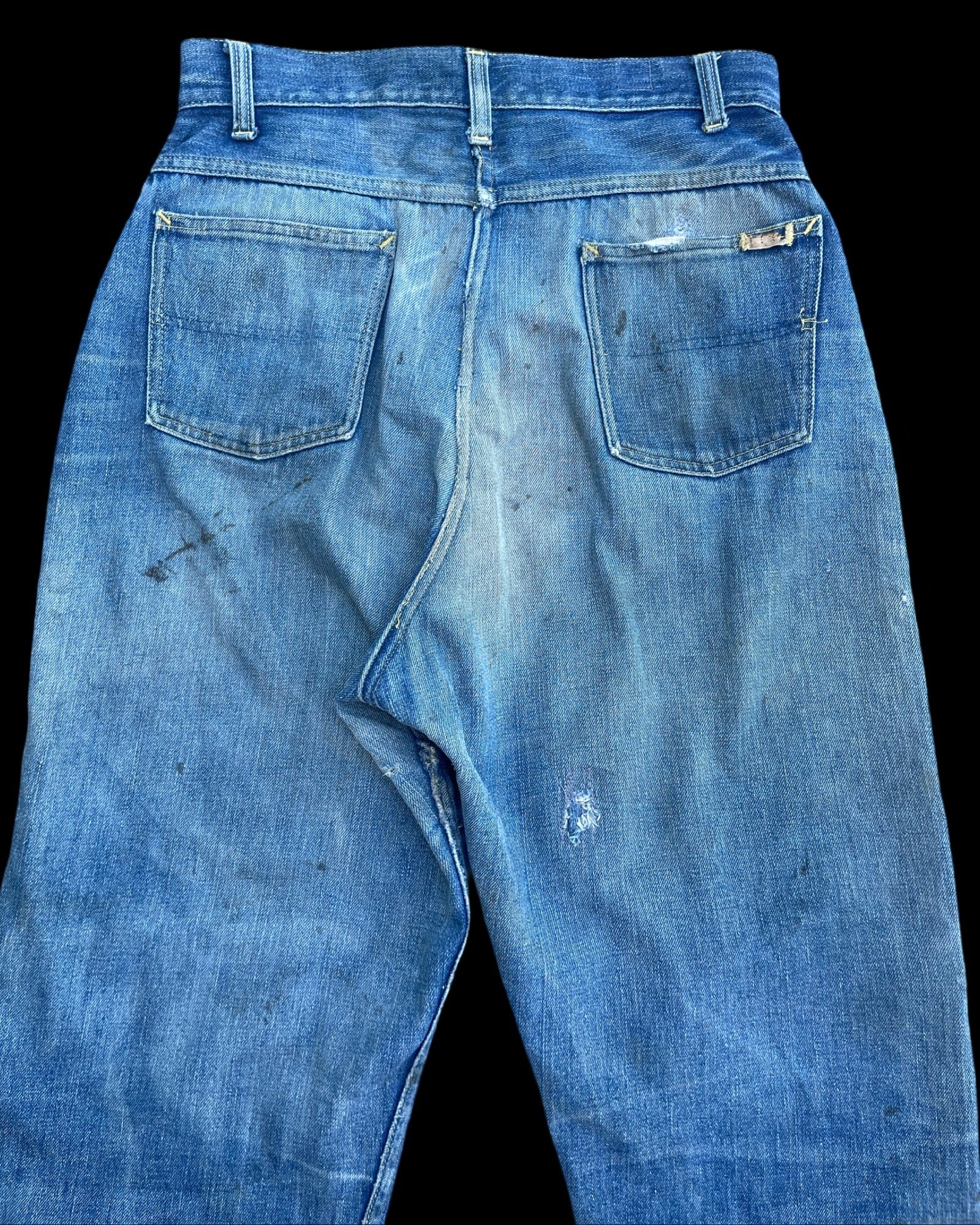 1950s Penny's Foremost 'Levis 701 Style' Mended High Wast Ladies Selvedge Denim